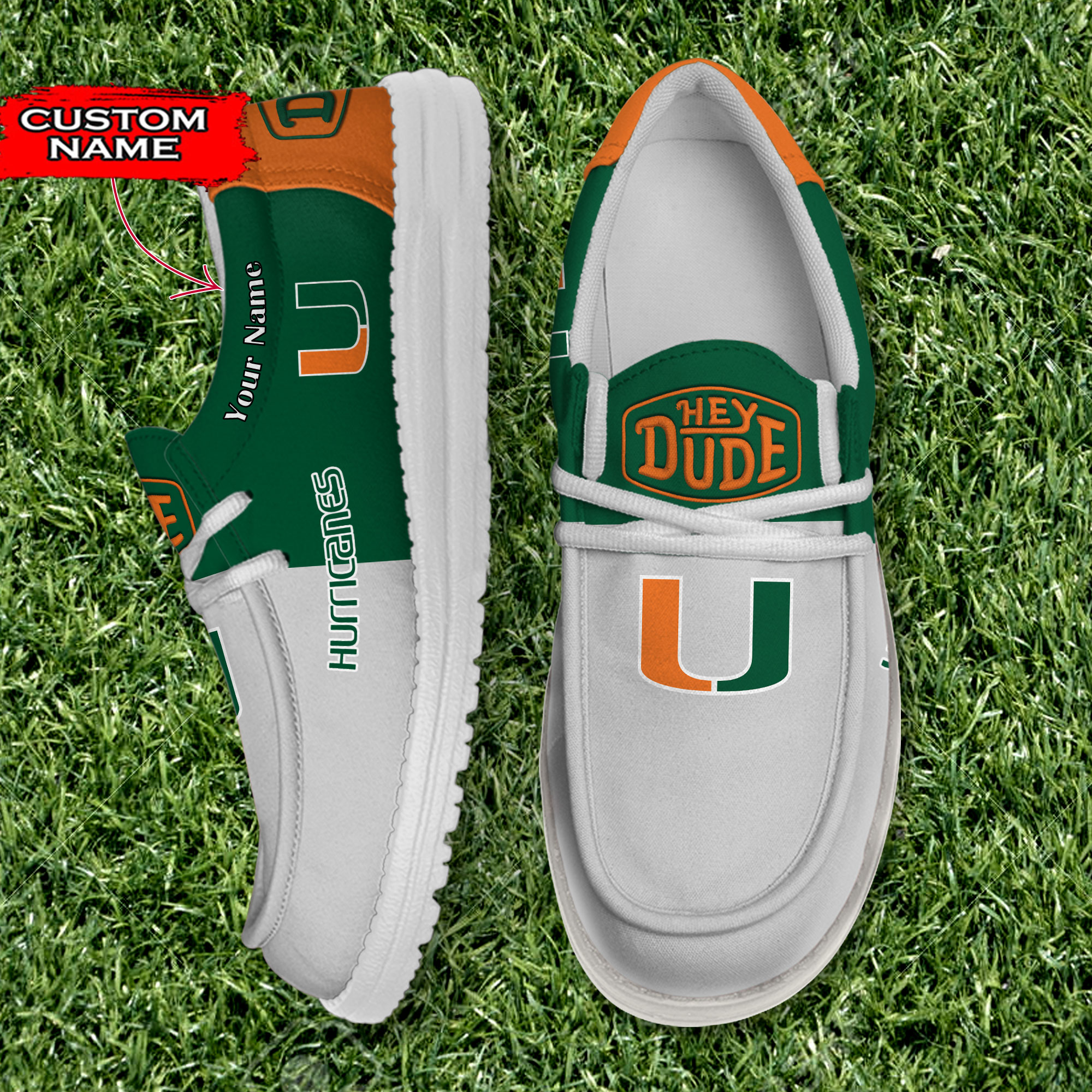 footwearelite miami hurricanes custom name hey dude shoes fhkxn