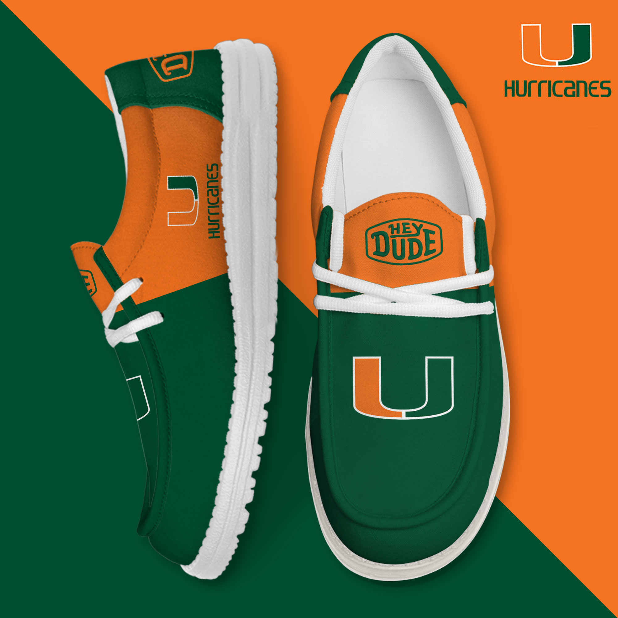 footwearelite miami hurricanes custom name hey dude shoes jvbll