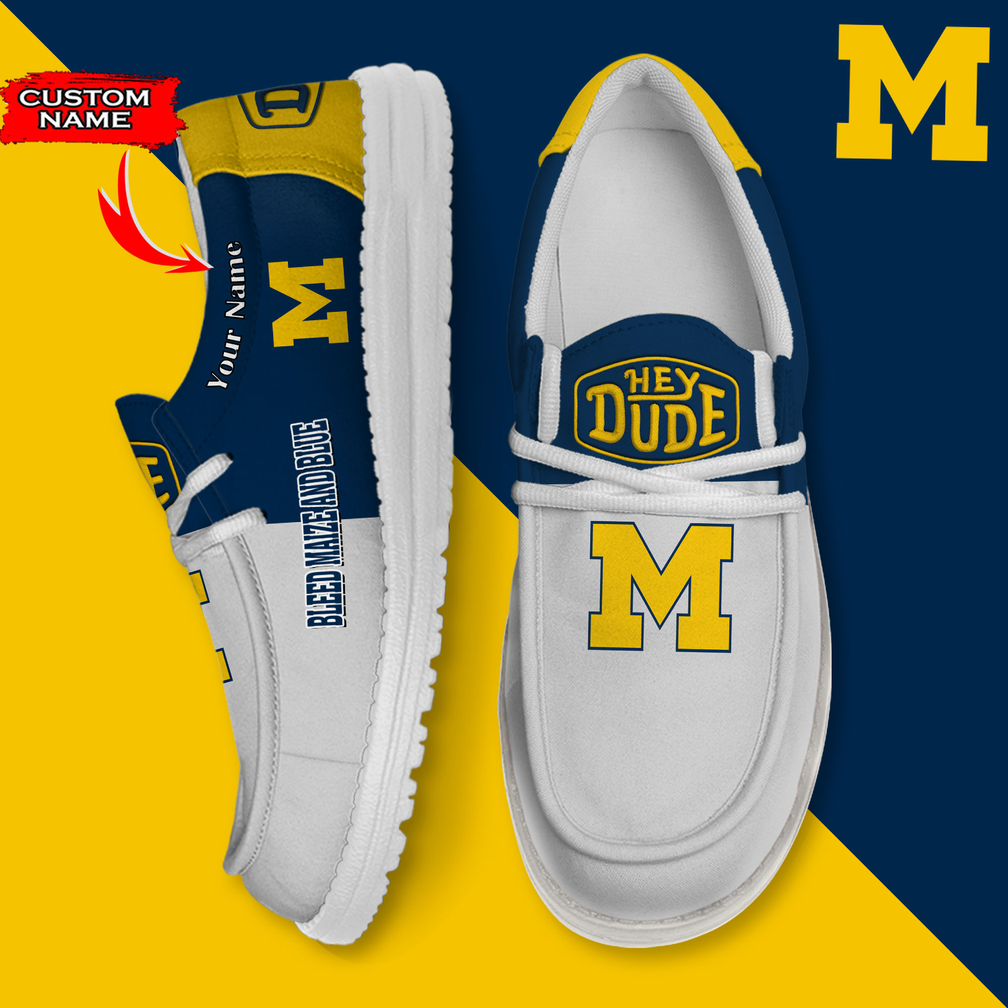 footwearelite michigan wolverines custom name hey dude shoes 0gsyr