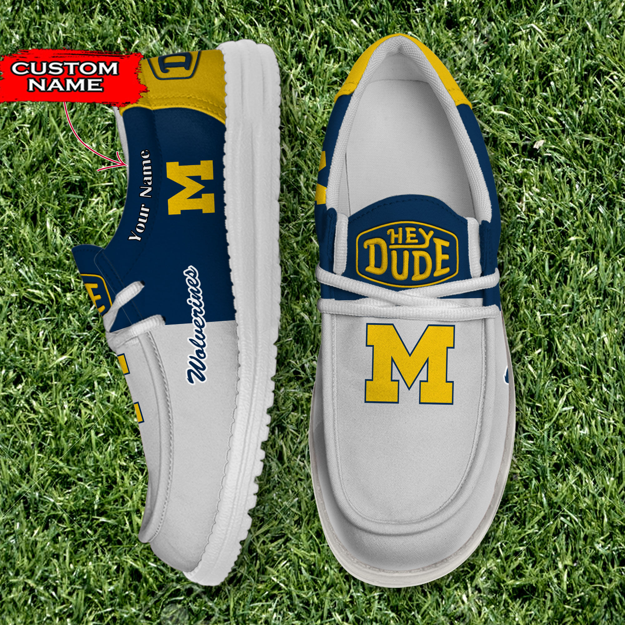 footwearelite michigan wolverines custom name hey dude shoes 6jvjl