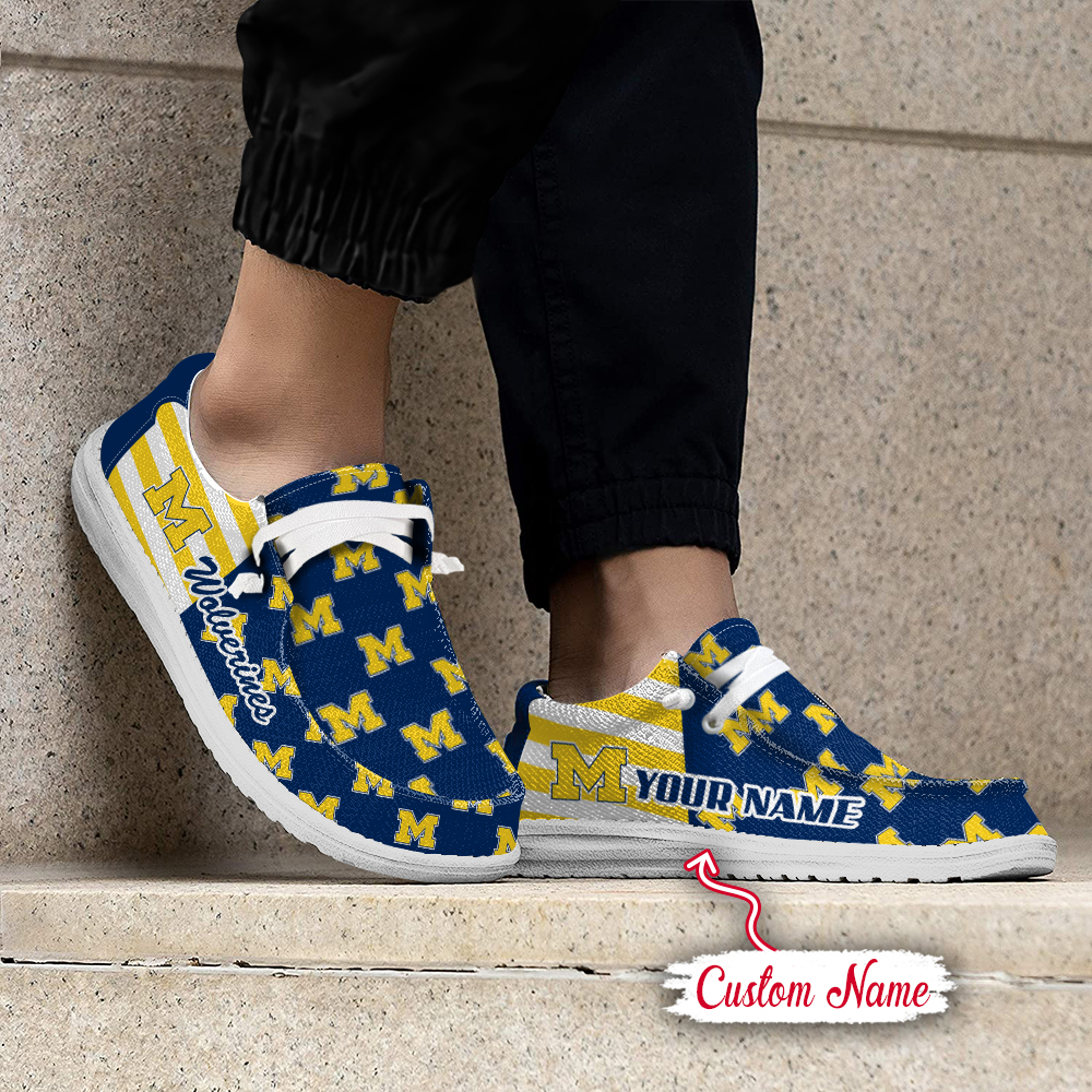 footwearelite michigan wolverines custom name hey dude shoes e9a17