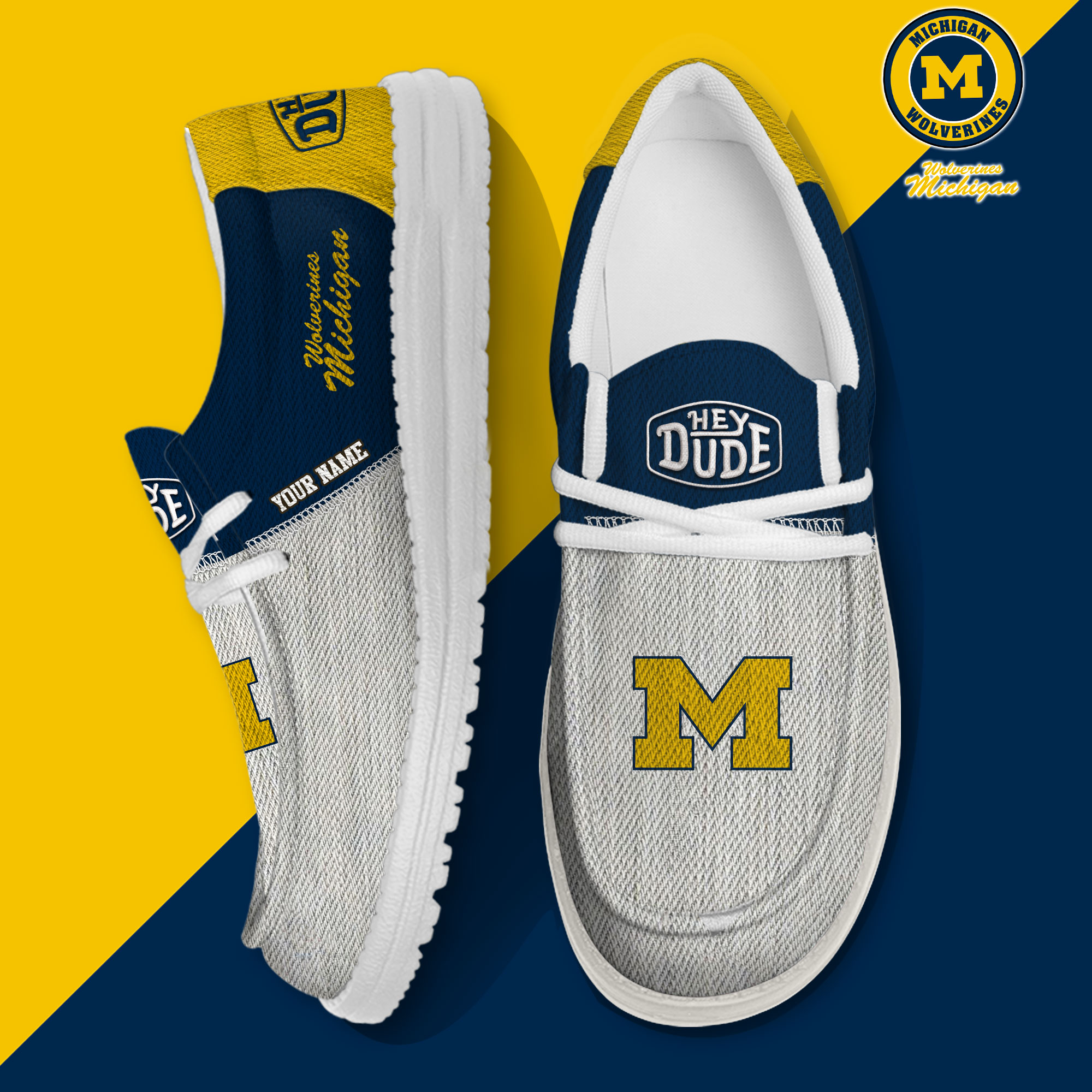 footwearelite michigan wolverines custom name hey dude shoes npr8i