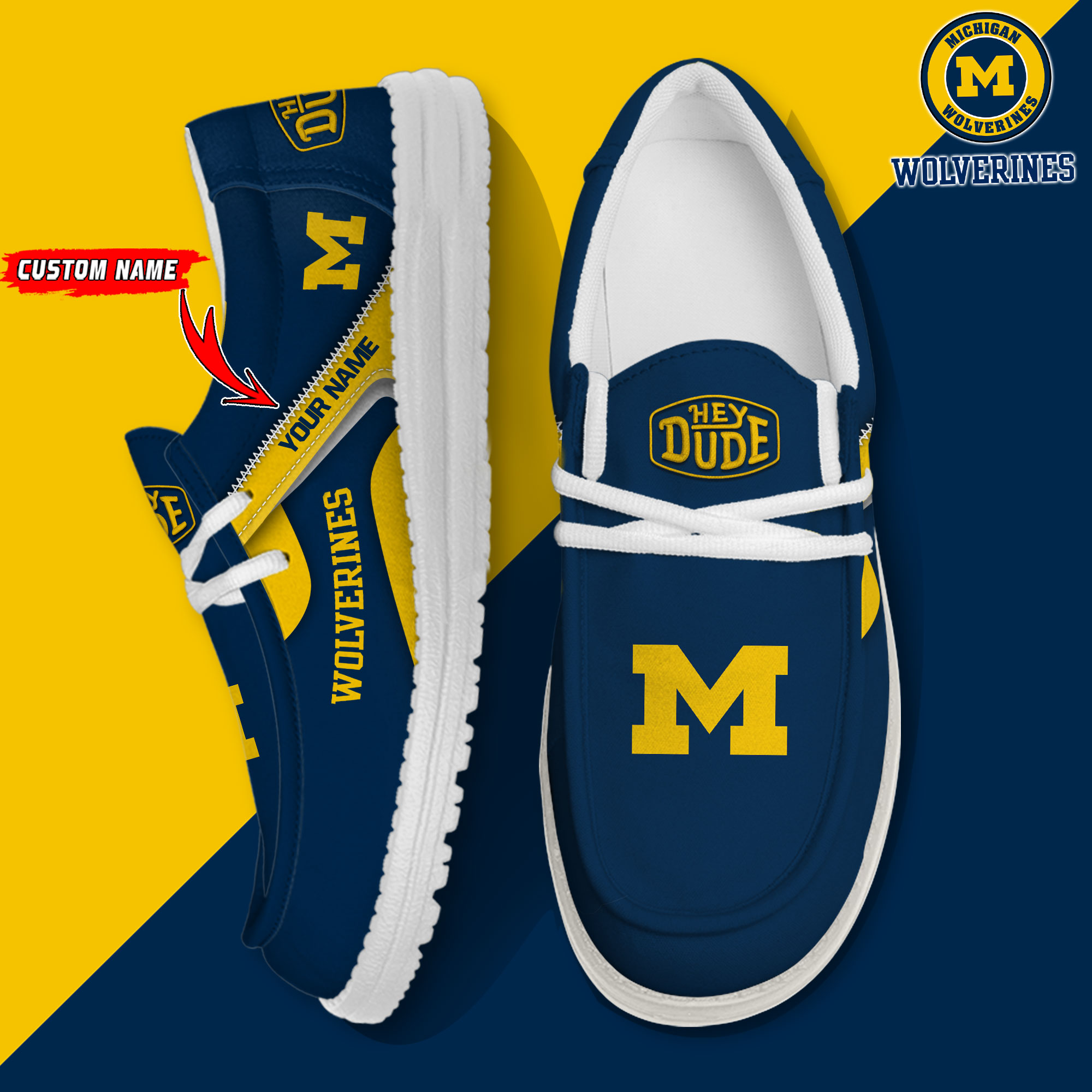 footwearelite michigan wolverines custom name hey dude shoes tnjoe