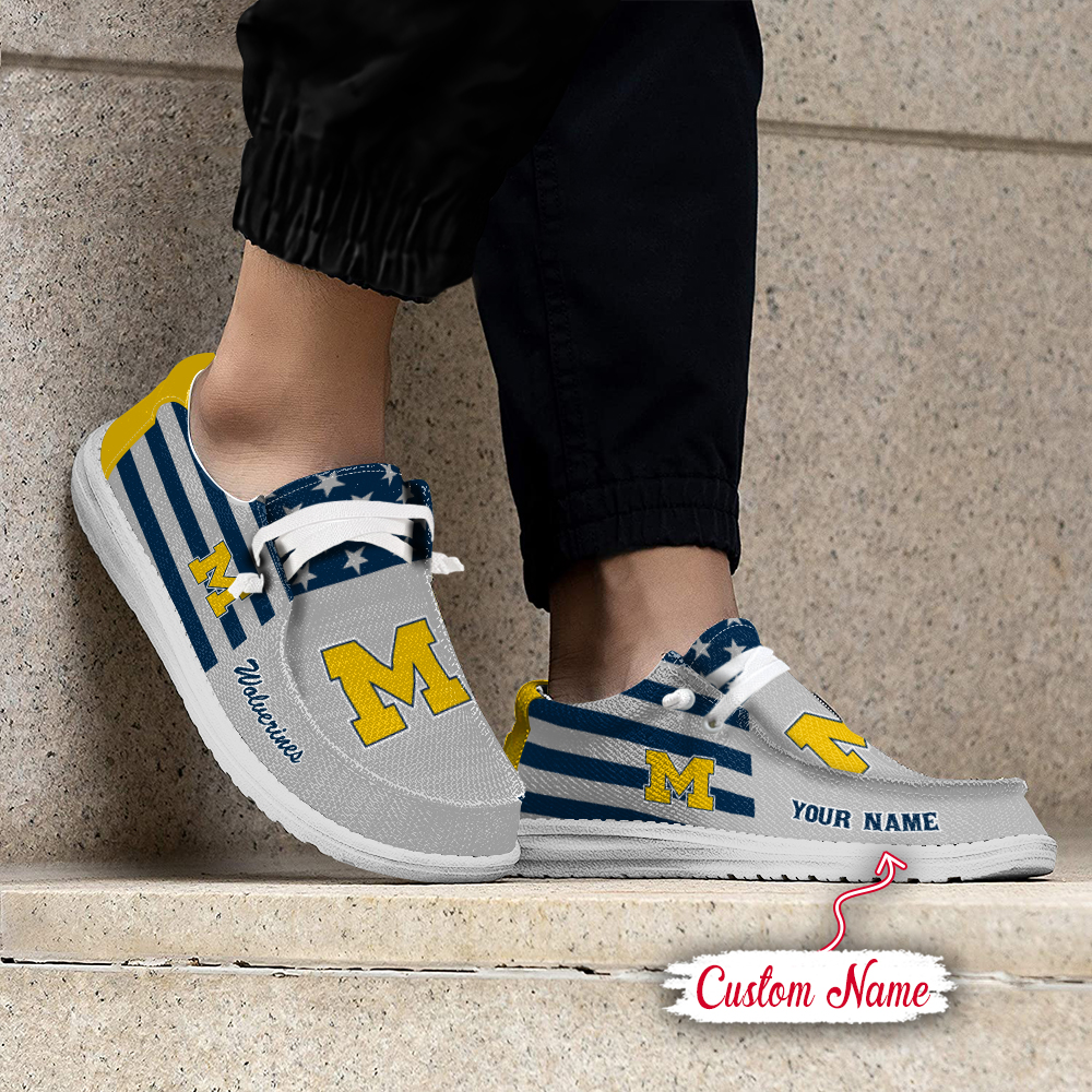 footwearelite michigan wolverines custom name hey dude shoes vclqr