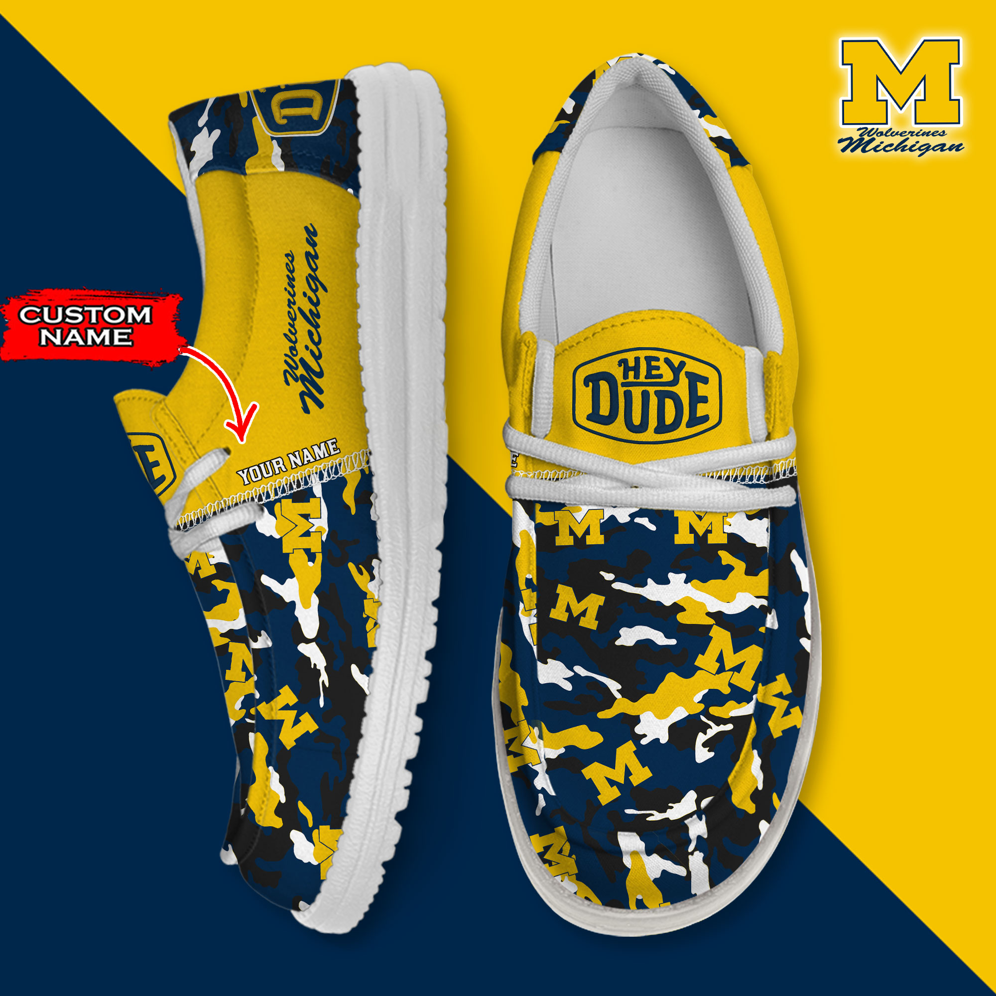 footwearelite michigan wolverines custom name hey dude shoes xfxzh