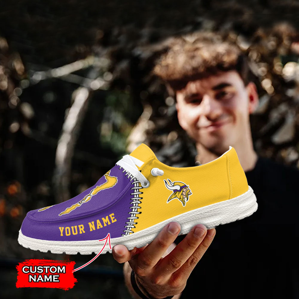 footwearelite minnesota vikings custom name hey dude shoes ac3mx