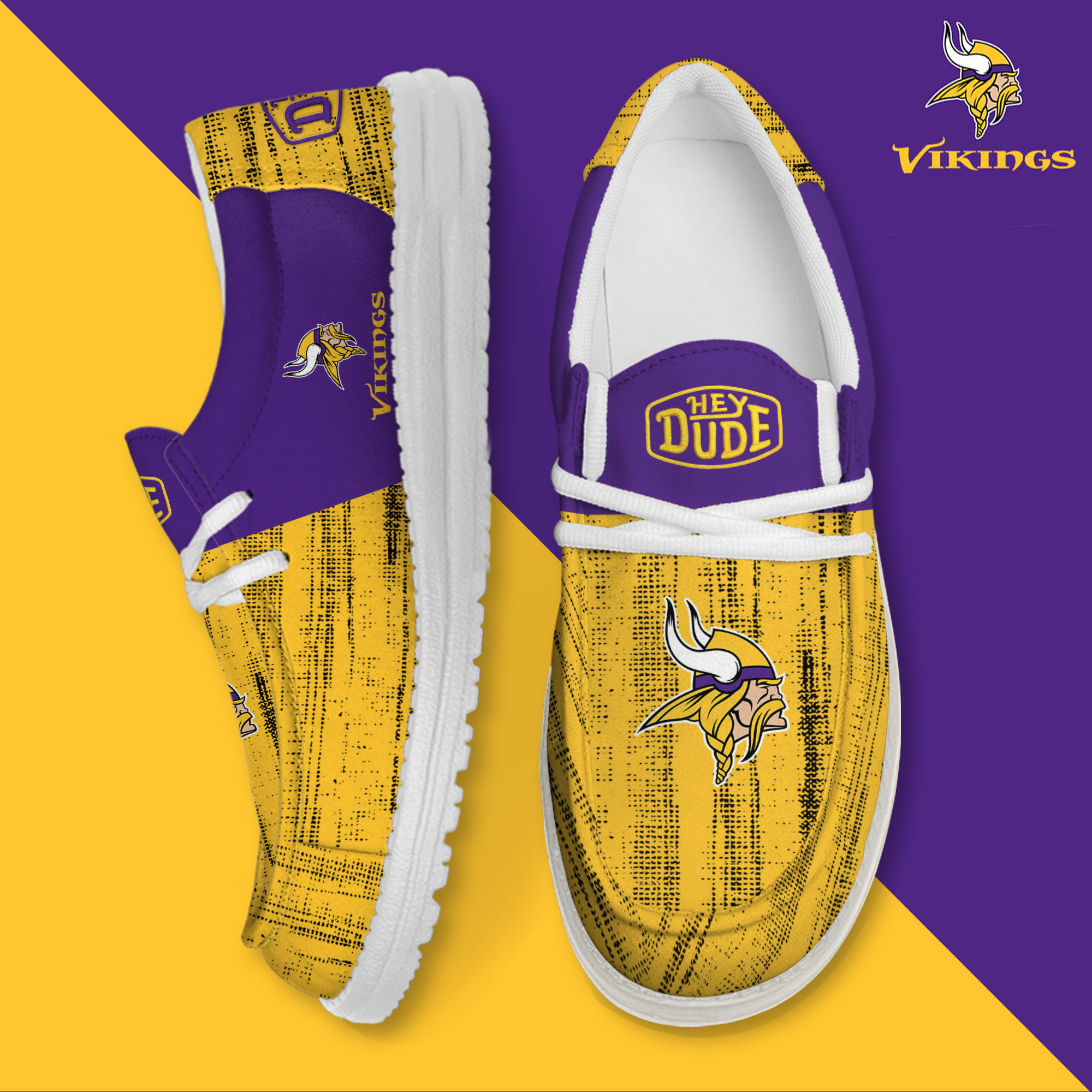 footwearelite minnesota vikings custom name hey dude shoes cwafv