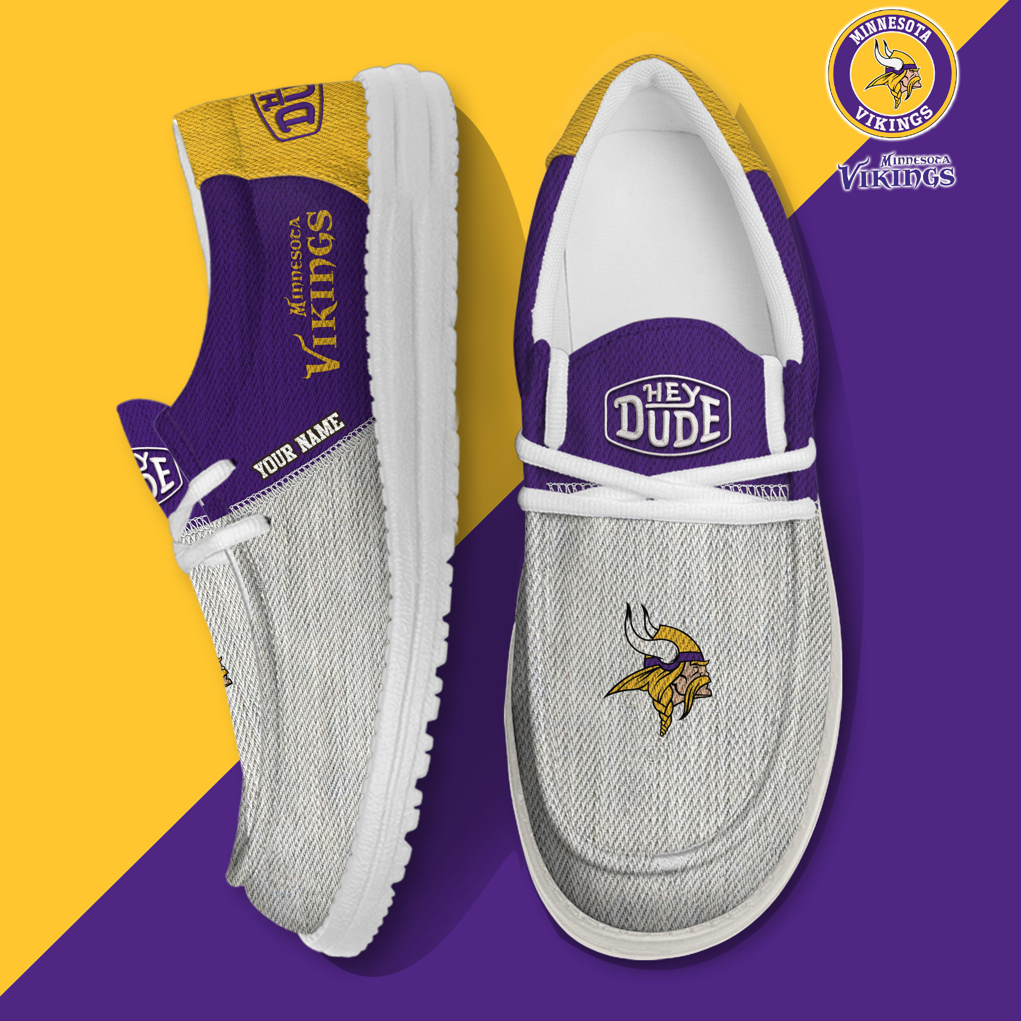 footwearelite minnesota vikings custom name hey dude shoes ksbyd