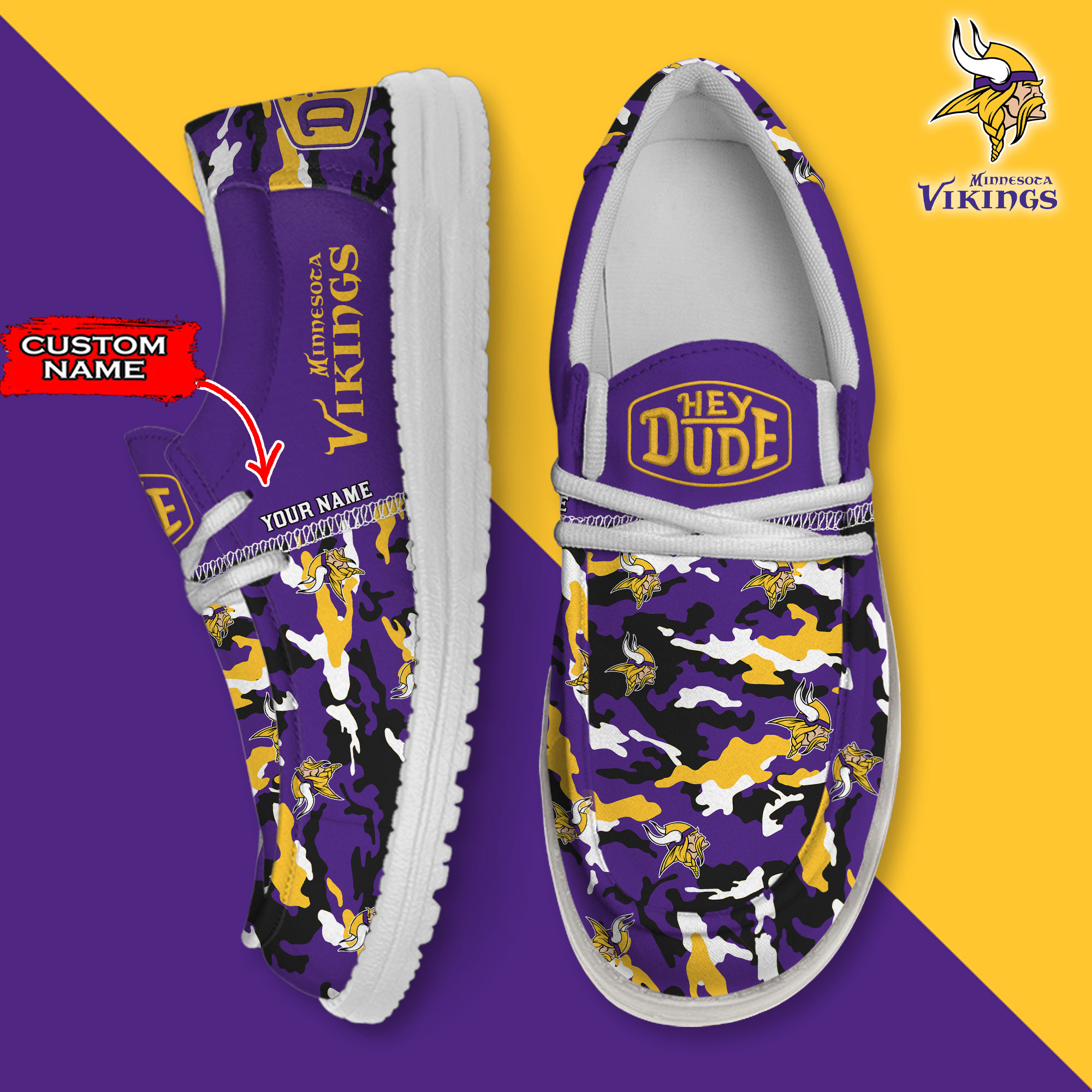 footwearelite minnesota vikings custom name hey dude shoes rifox