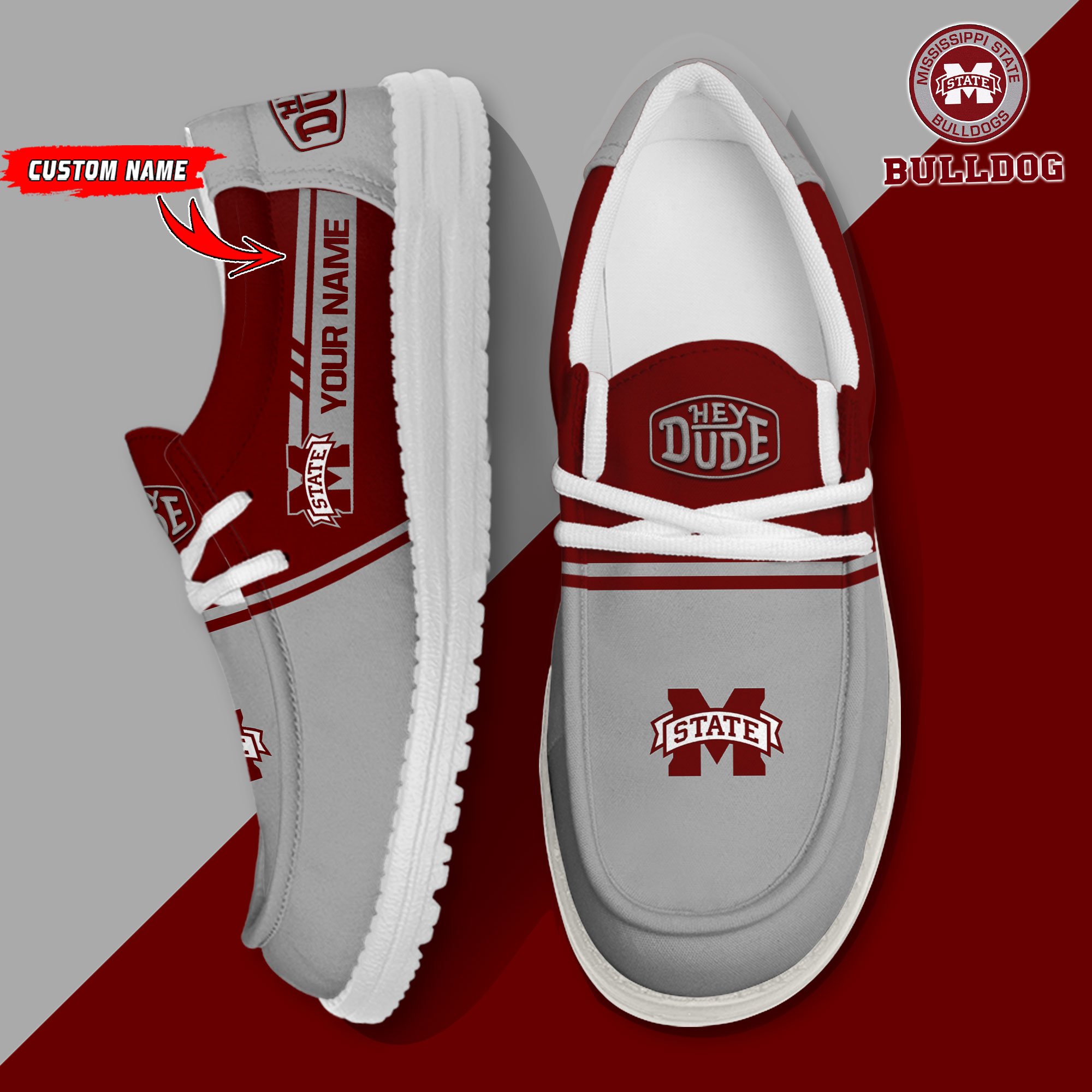 footwearelite mississippi state bulldogs custom name hey dude shoes 2tne8