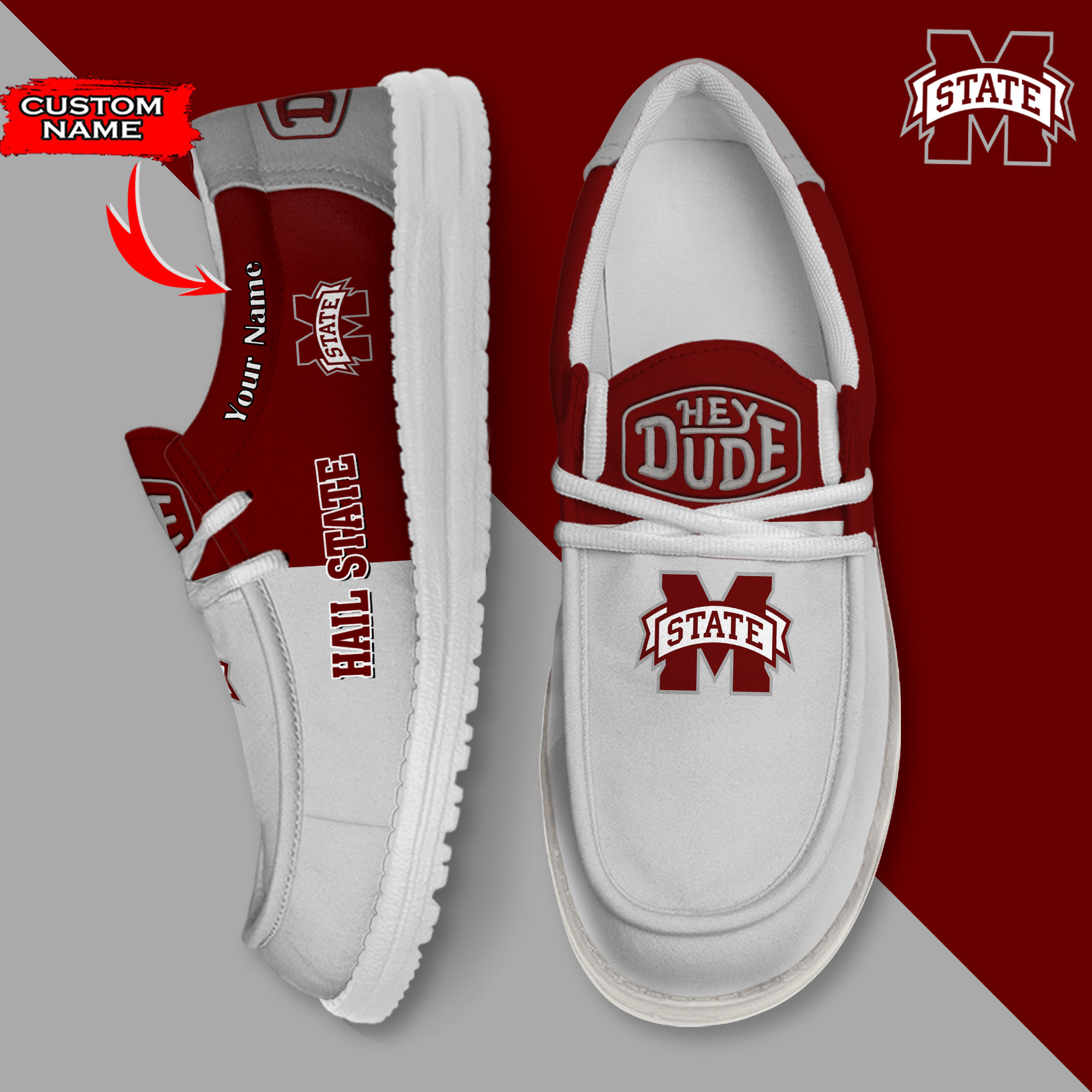 footwearelite mississippi state bulldogs custom name hey dude shoes 6mtcp