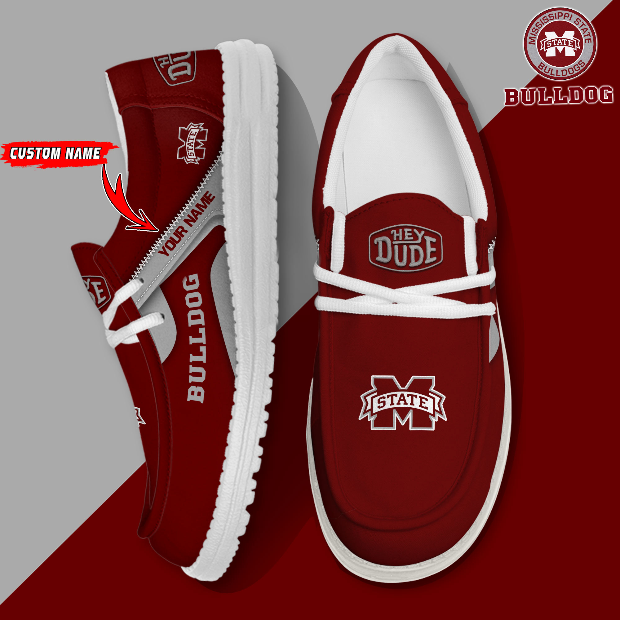 footwearelite mississippi state bulldogs custom name hey dude shoes i9zdx