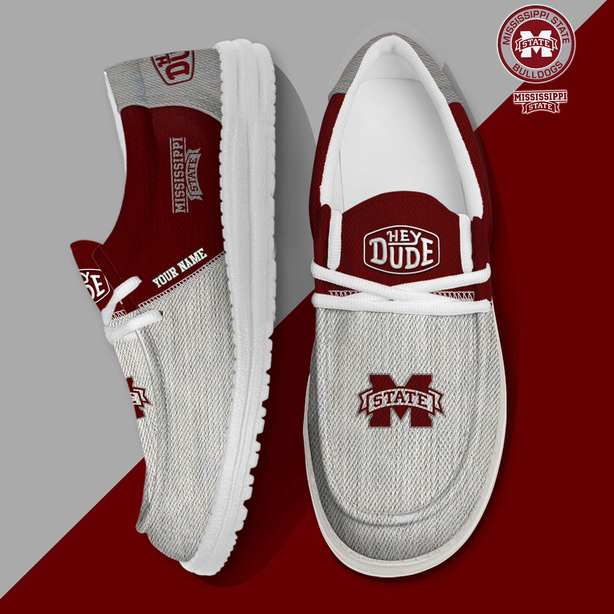 footwearelite mississippi state bulldogs custom name hey dude shoes lv3ck