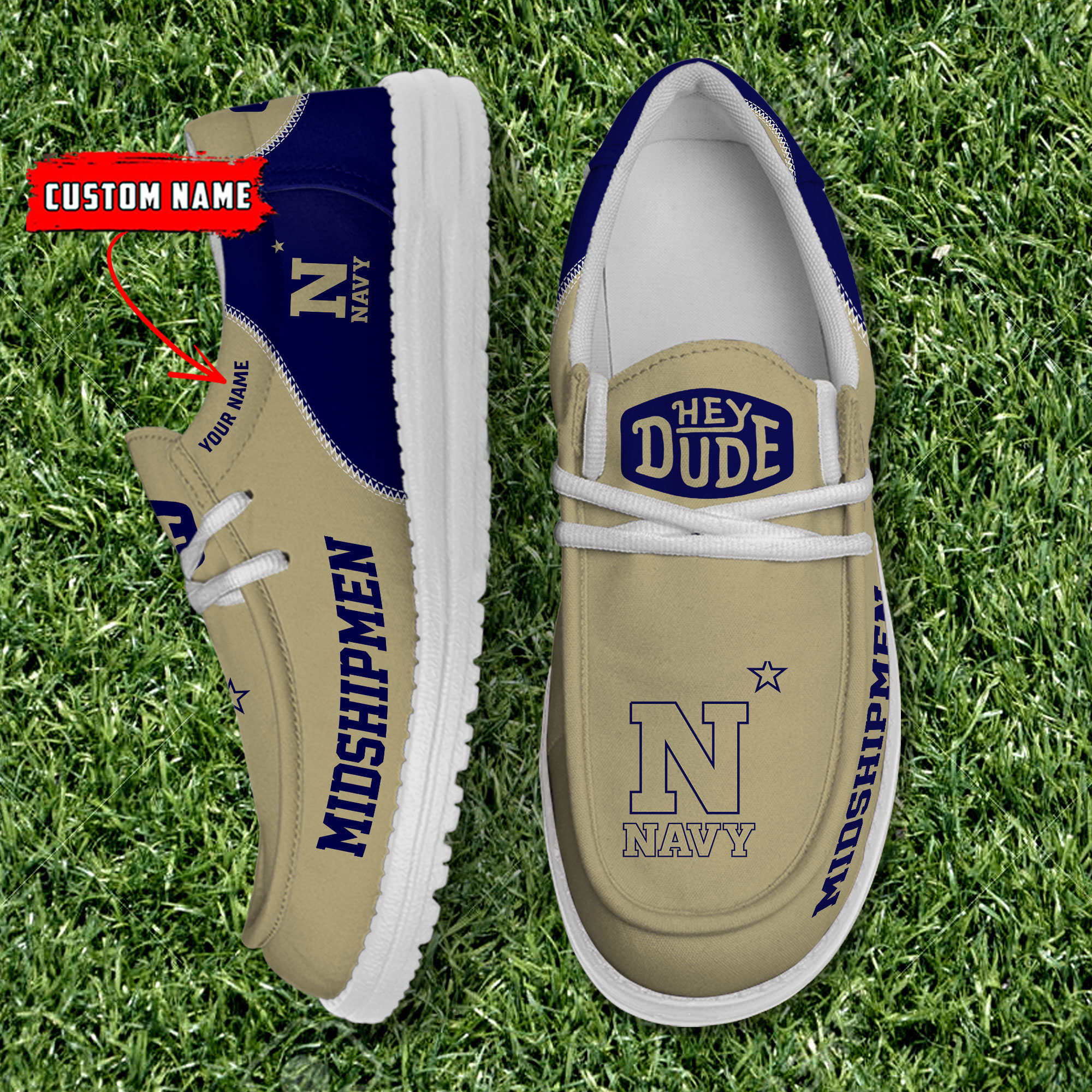 footwearelite navy midshipmen custom name hey dude shoes gogjp