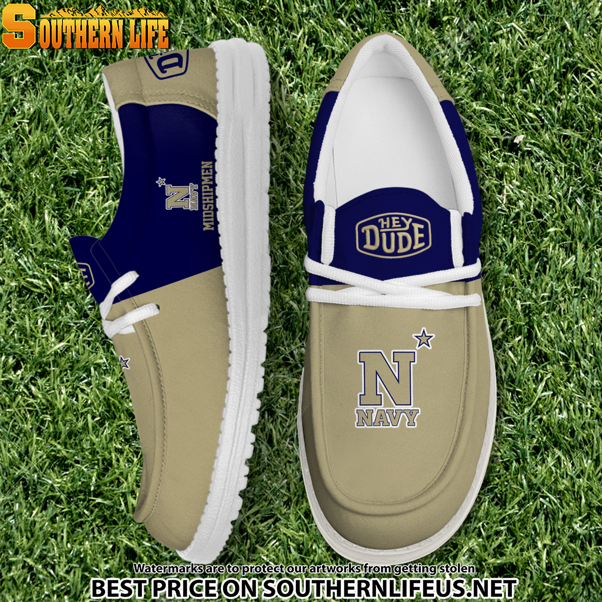 footwearelite navy midshipmen custom name hey dude shoes op7md