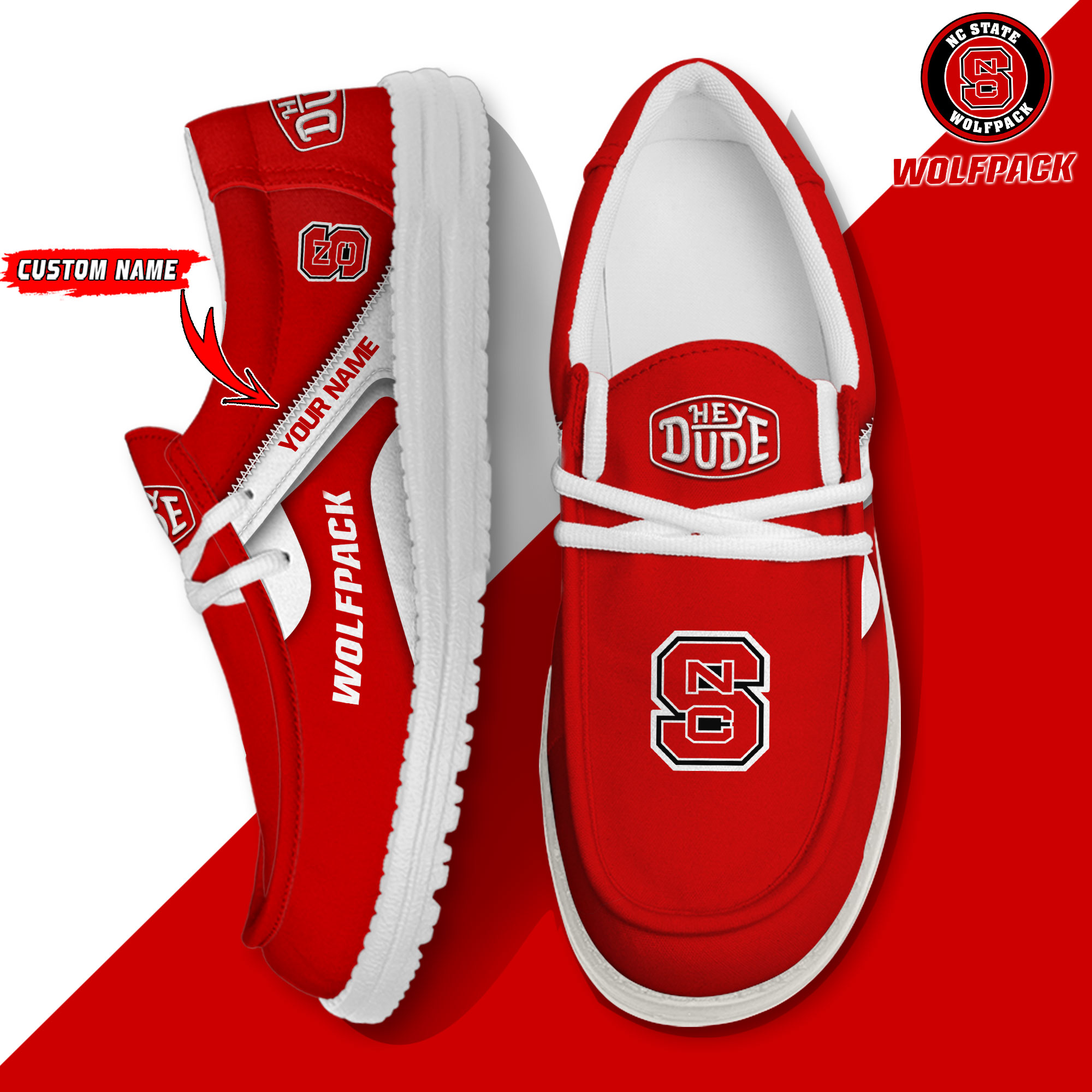 footwearelite nc state wolfpack custom name hey dude shoes jnvfo