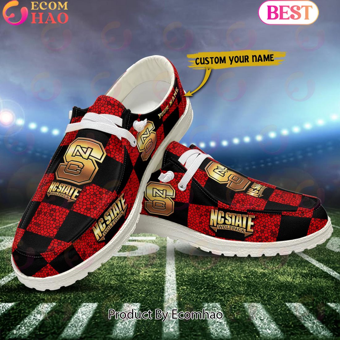 footwearelite nc state wolfpack custom name hey dude shoes m22gn