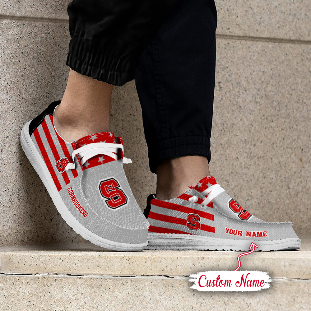 footwearelite nc state wolfpack custom name hey dude shoes ocren