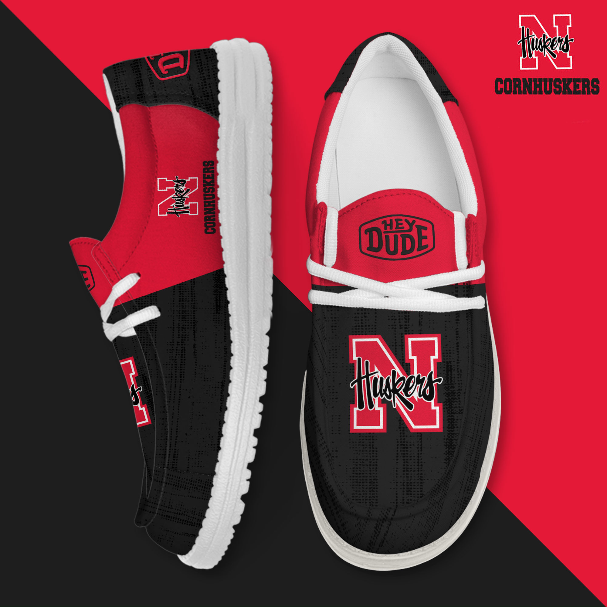 footwearelite nebraska cornhuskers custom name hey dude shoes 7rsbu