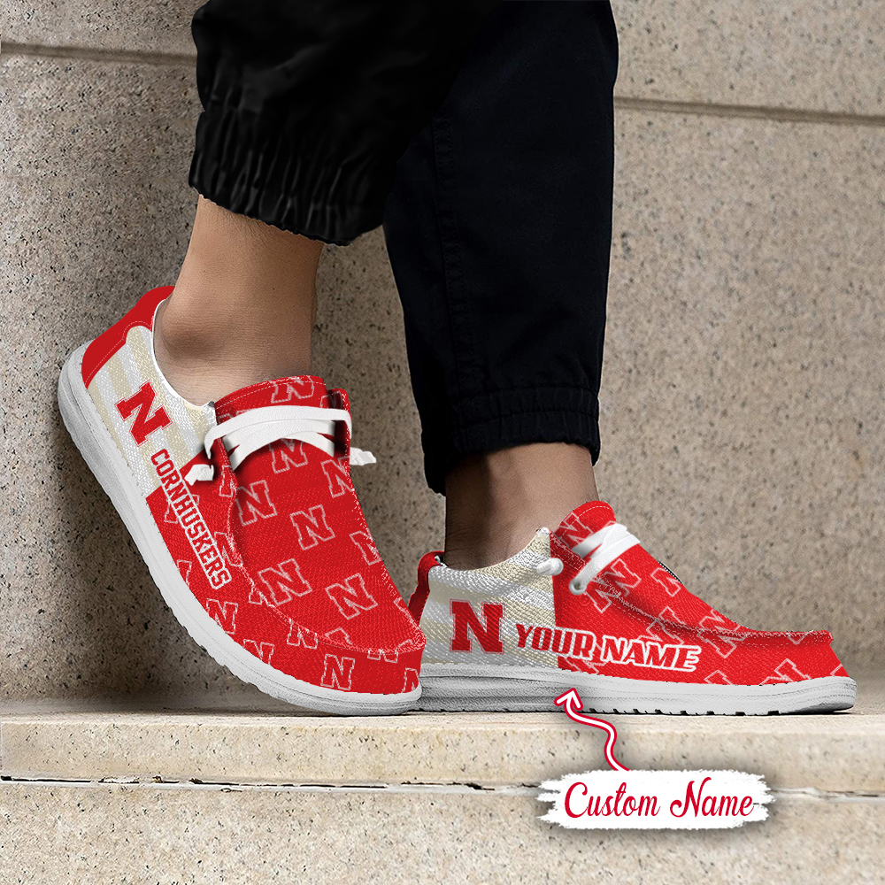 footwearelite nebraska cornhuskers custom name hey dude shoes exfdt