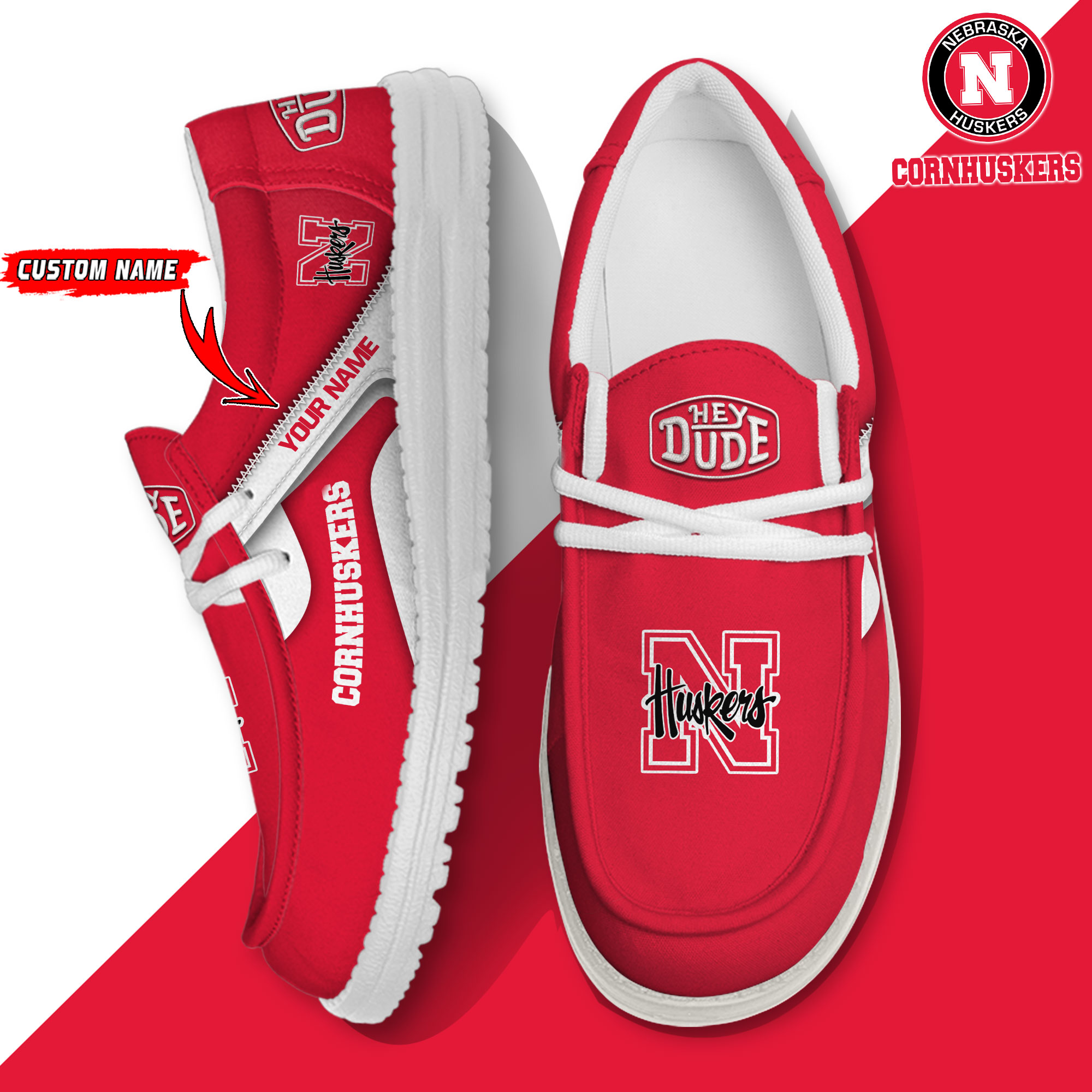 footwearelite nebraska cornhuskers custom name hey dude shoes l7oig