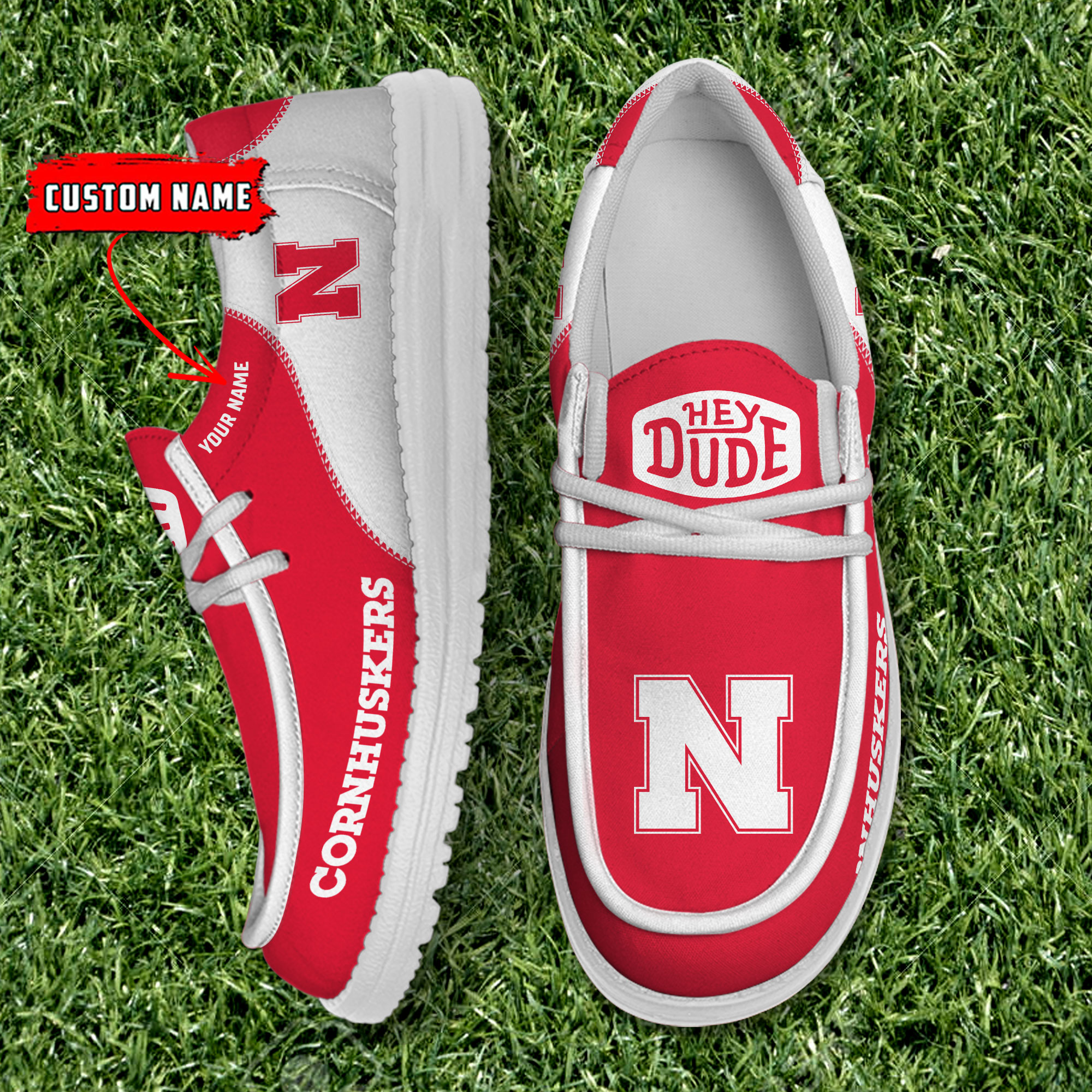 footwearelite nebraska cornhuskers custom name hey dude shoes olqrn