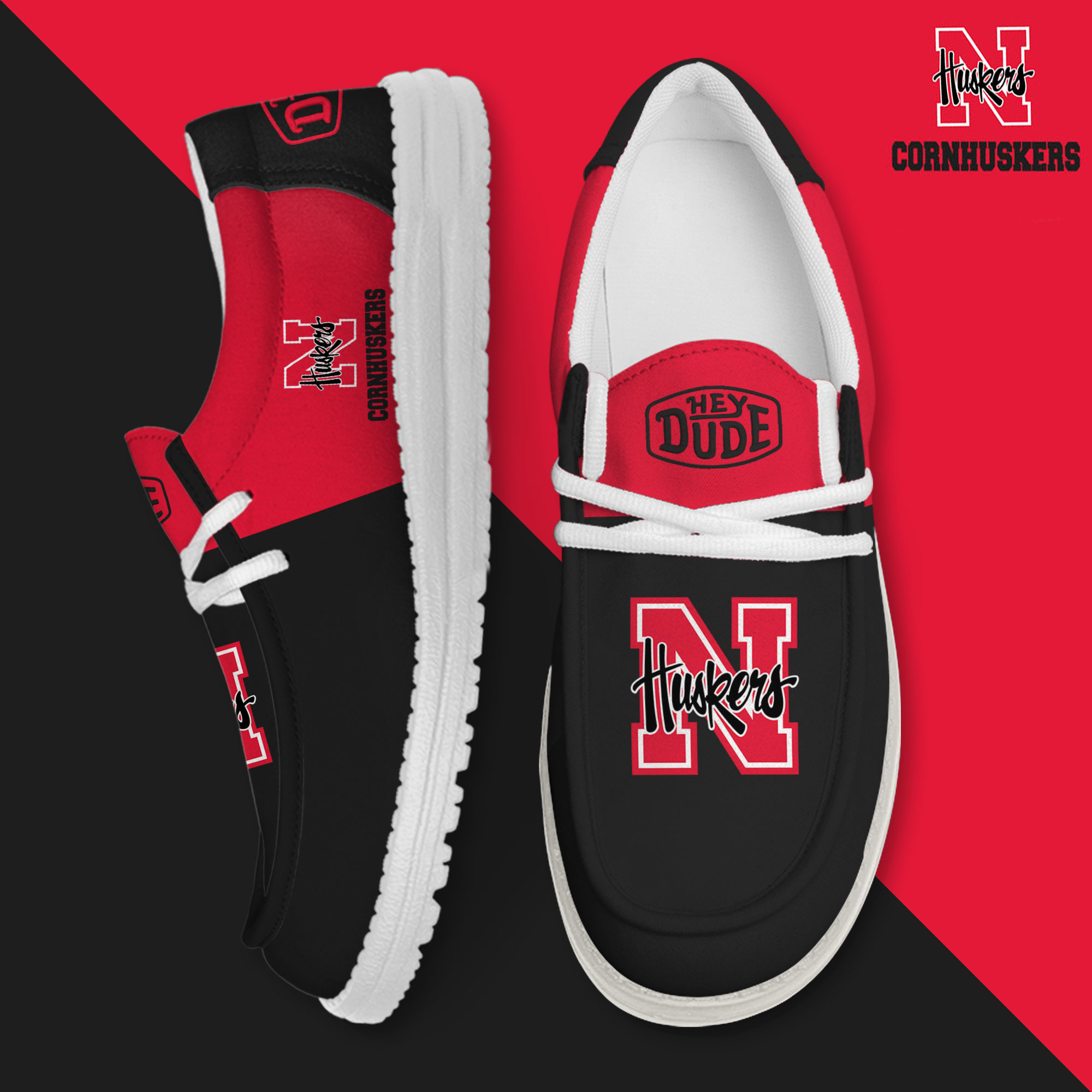 footwearelite nebraska cornhuskers custom name hey dude shoes y6wvj