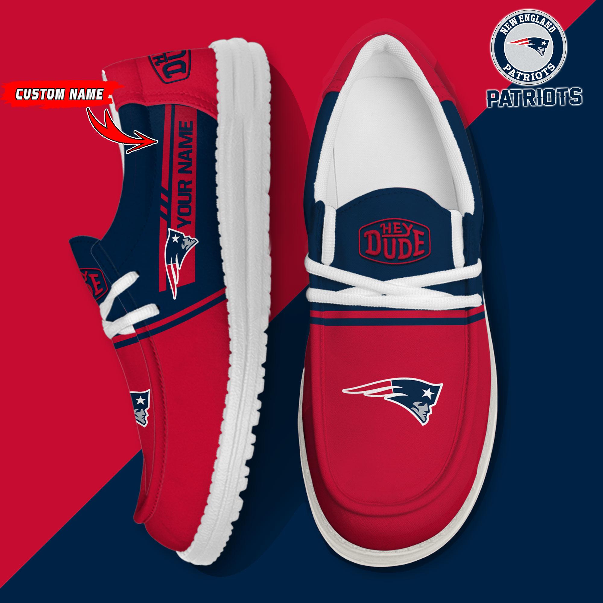 footwearelite new england patriots custom name hey dude shoes vtokj