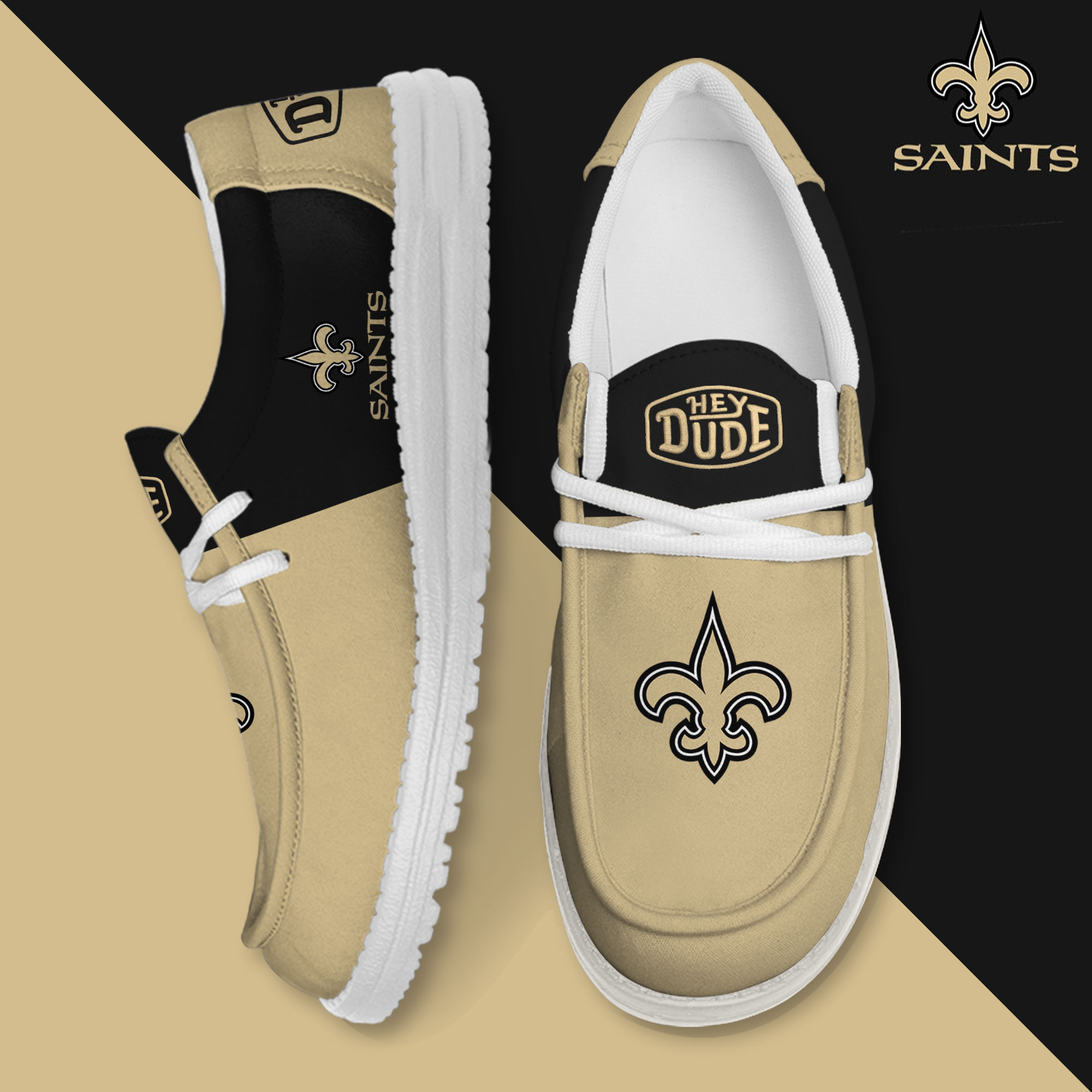 footwearelite new orleans saints custom name hey dude shoes diie8