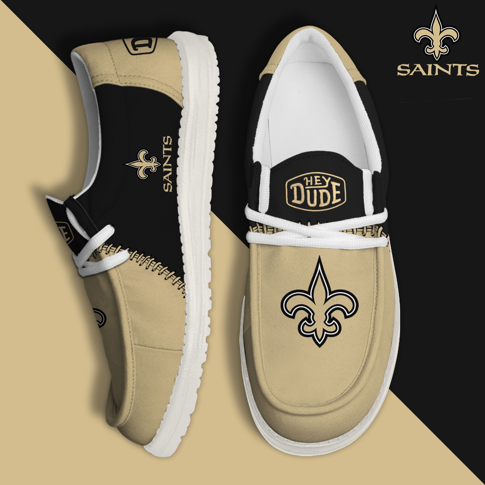 footwearelite new orleans saints custom name hey dude shoes m9bsg