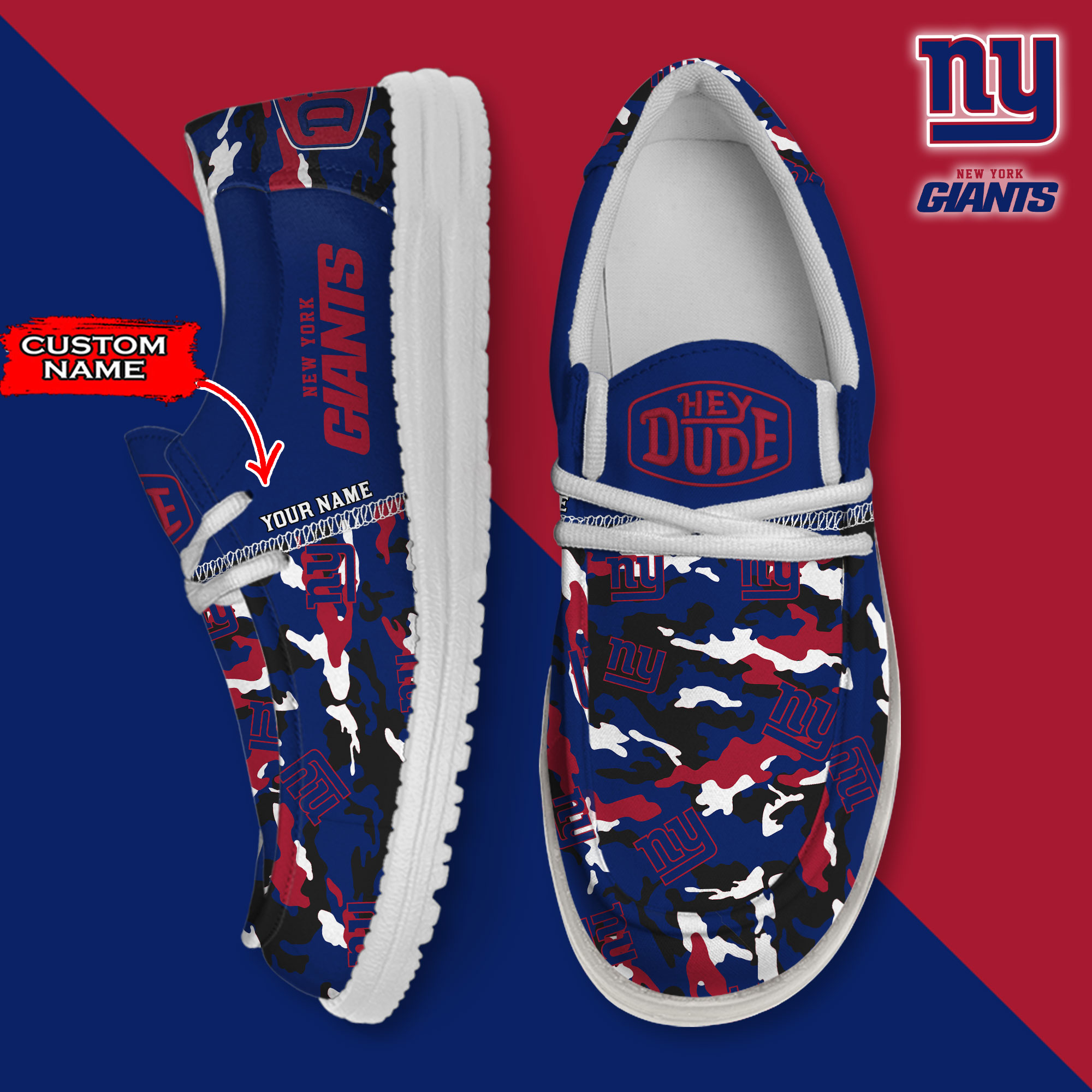 footwearelite new york giants custom name hey dude shoes pf1wk