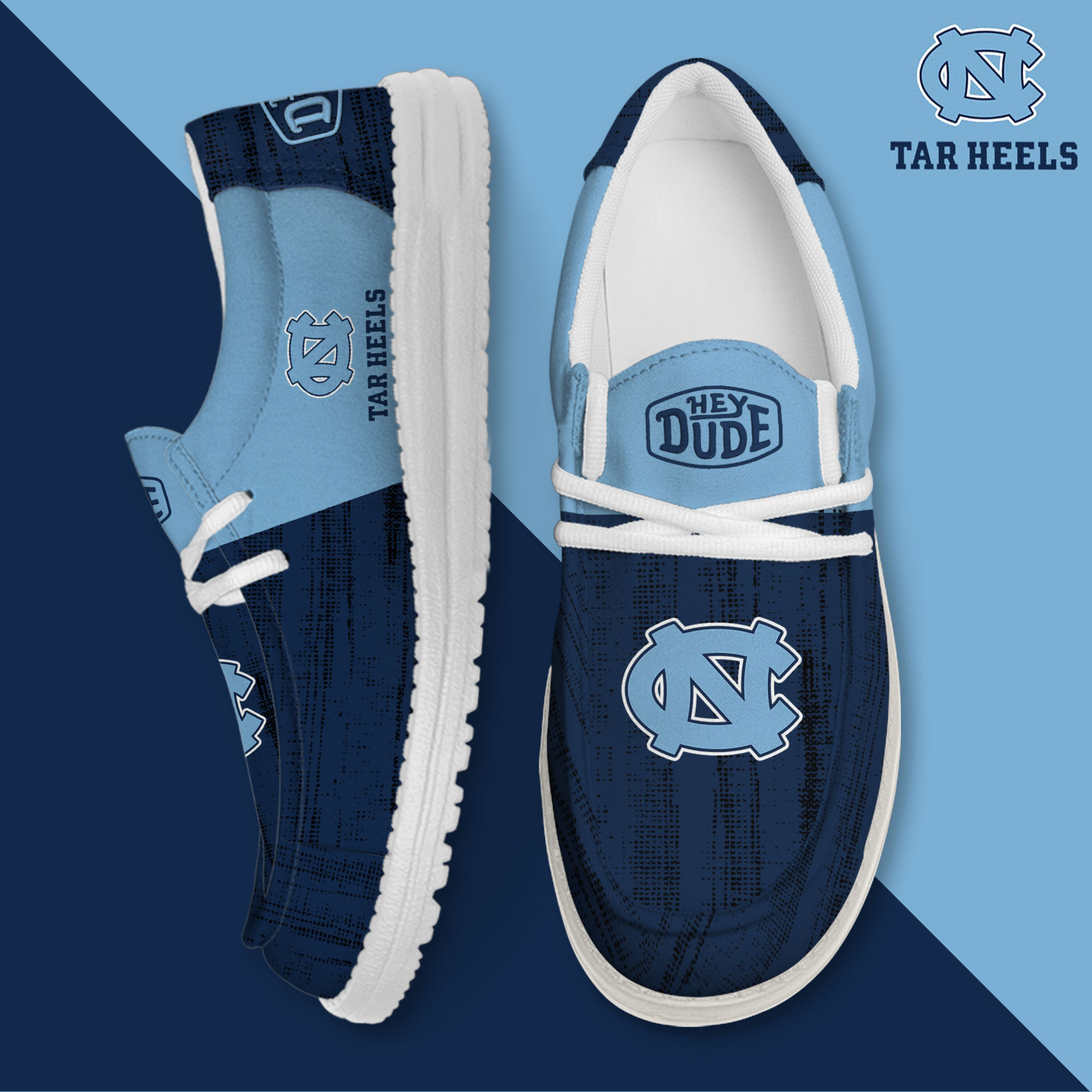 footwearelite north carolina tar heels custom name hey dude shoes 2kb9z