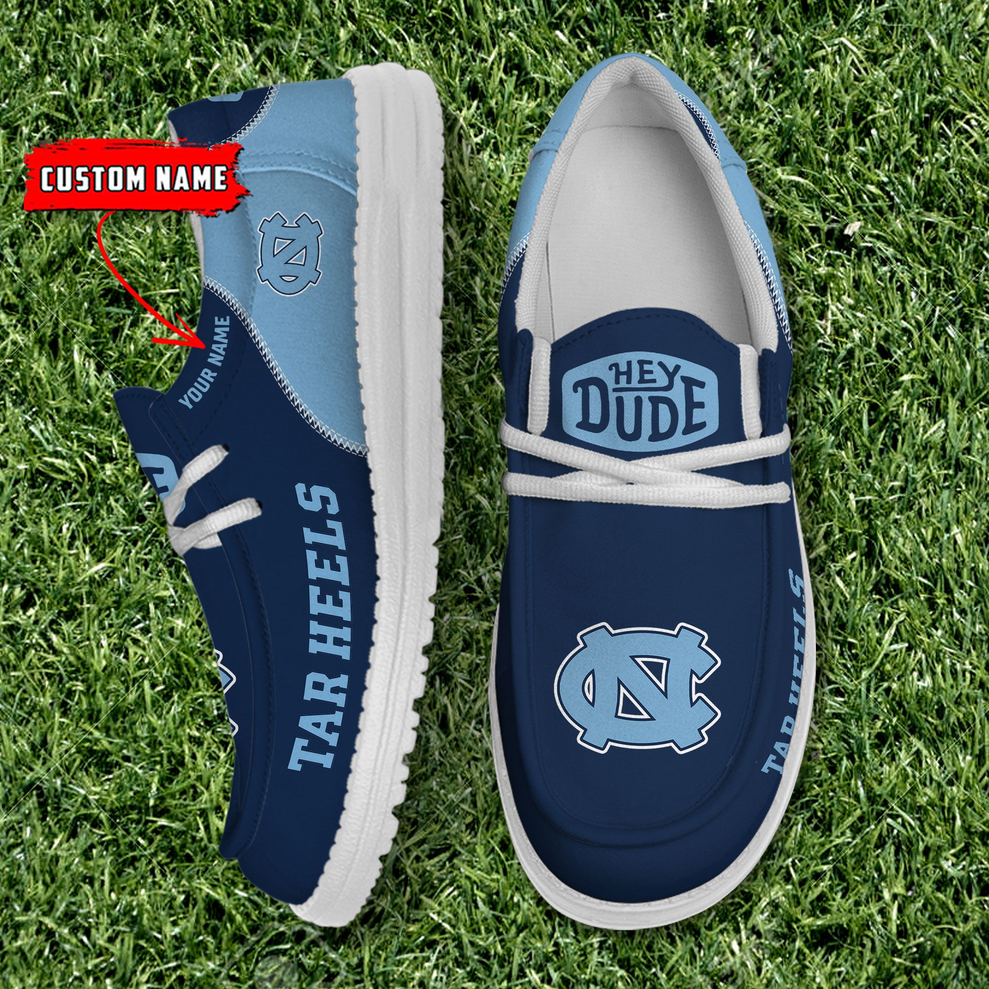 footwearelite north carolina tar heels custom name hey dude shoes flkfj