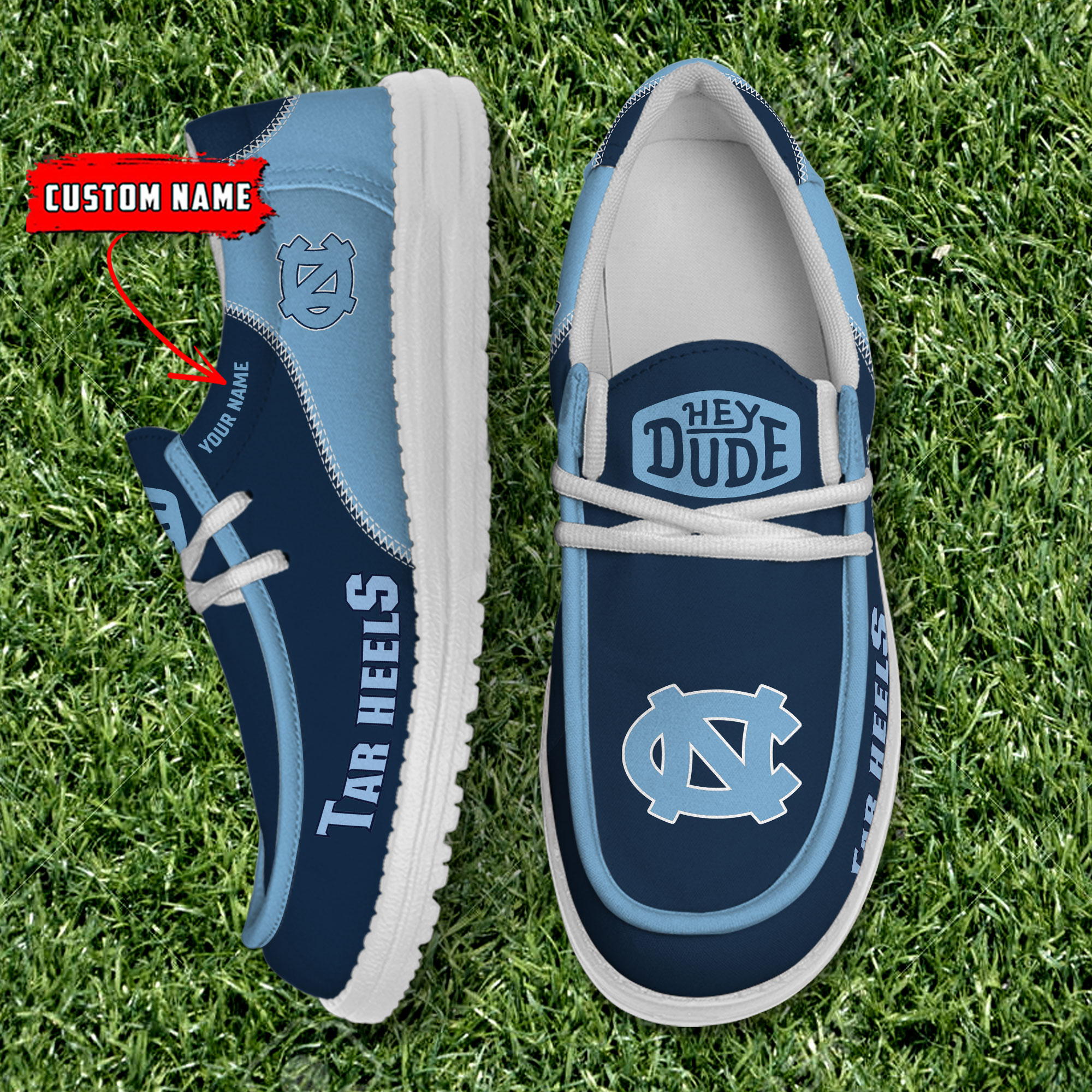 footwearelite north carolina tar heels custom name hey dude shoes isg4m