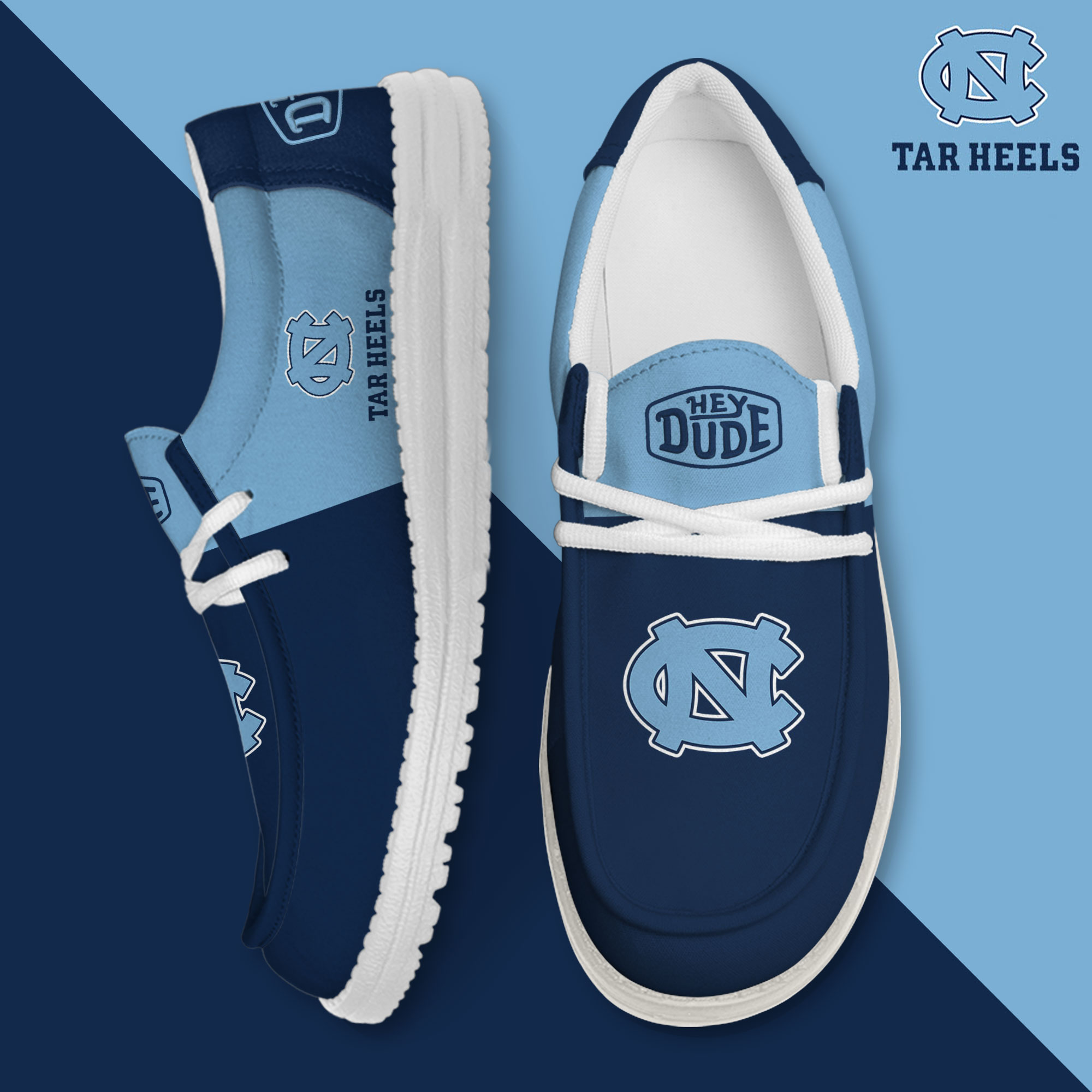 footwearelite north carolina tar heels custom name hey dude shoes lmsam