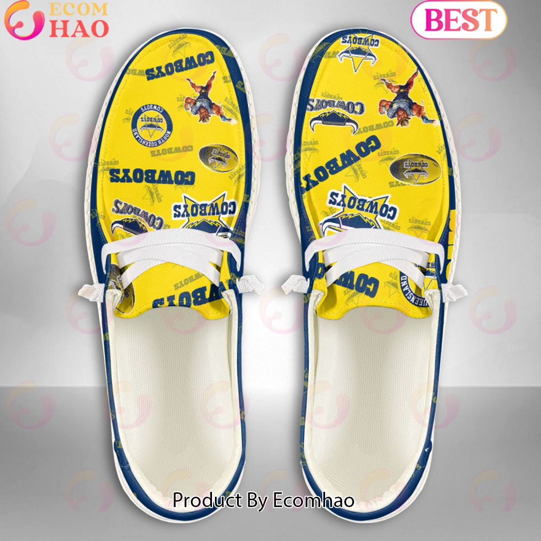 footwearelite north queensland cowboys custom name hey dude shoes n9kdr