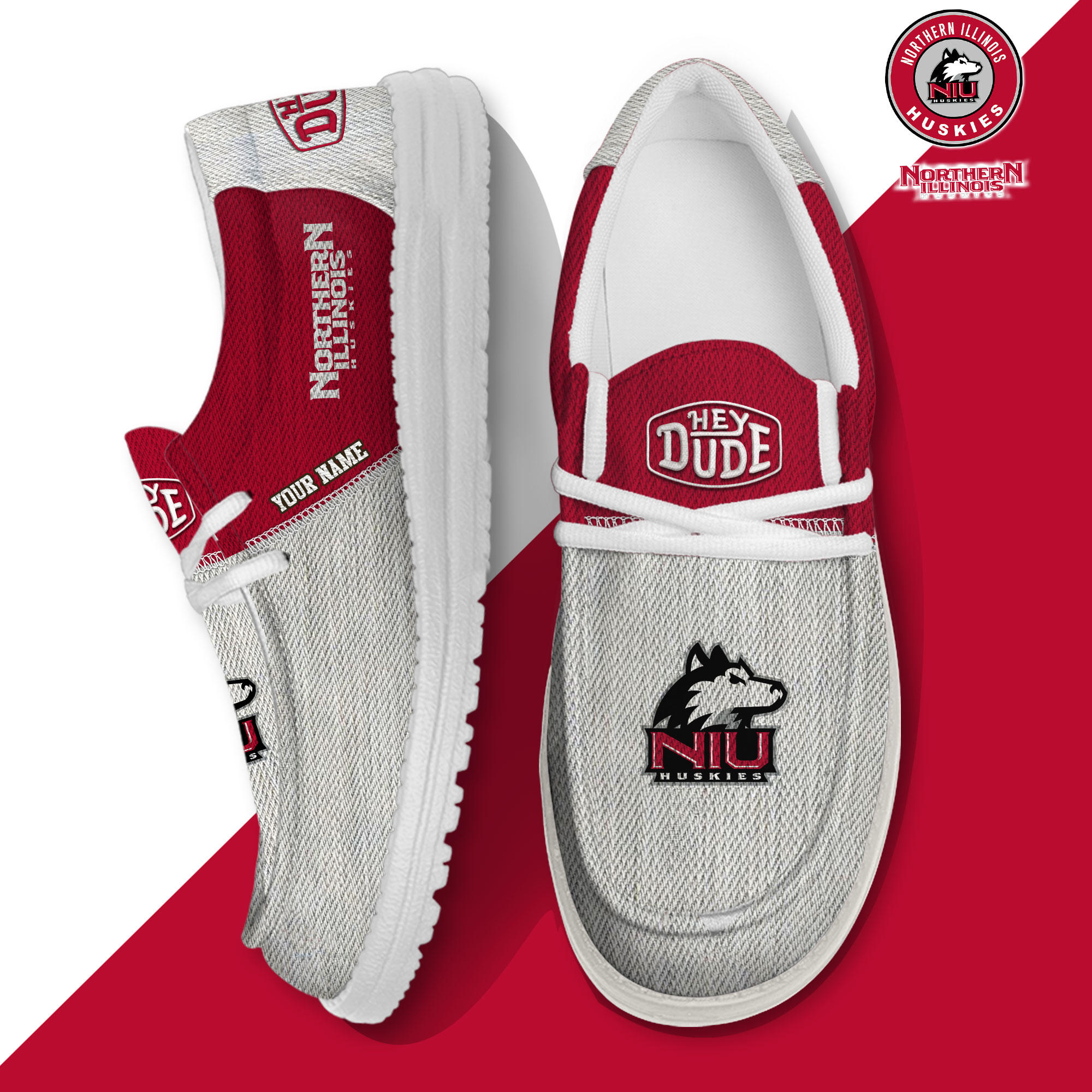 footwearelite northern illinois huskies custom name hey dude shoes gydym