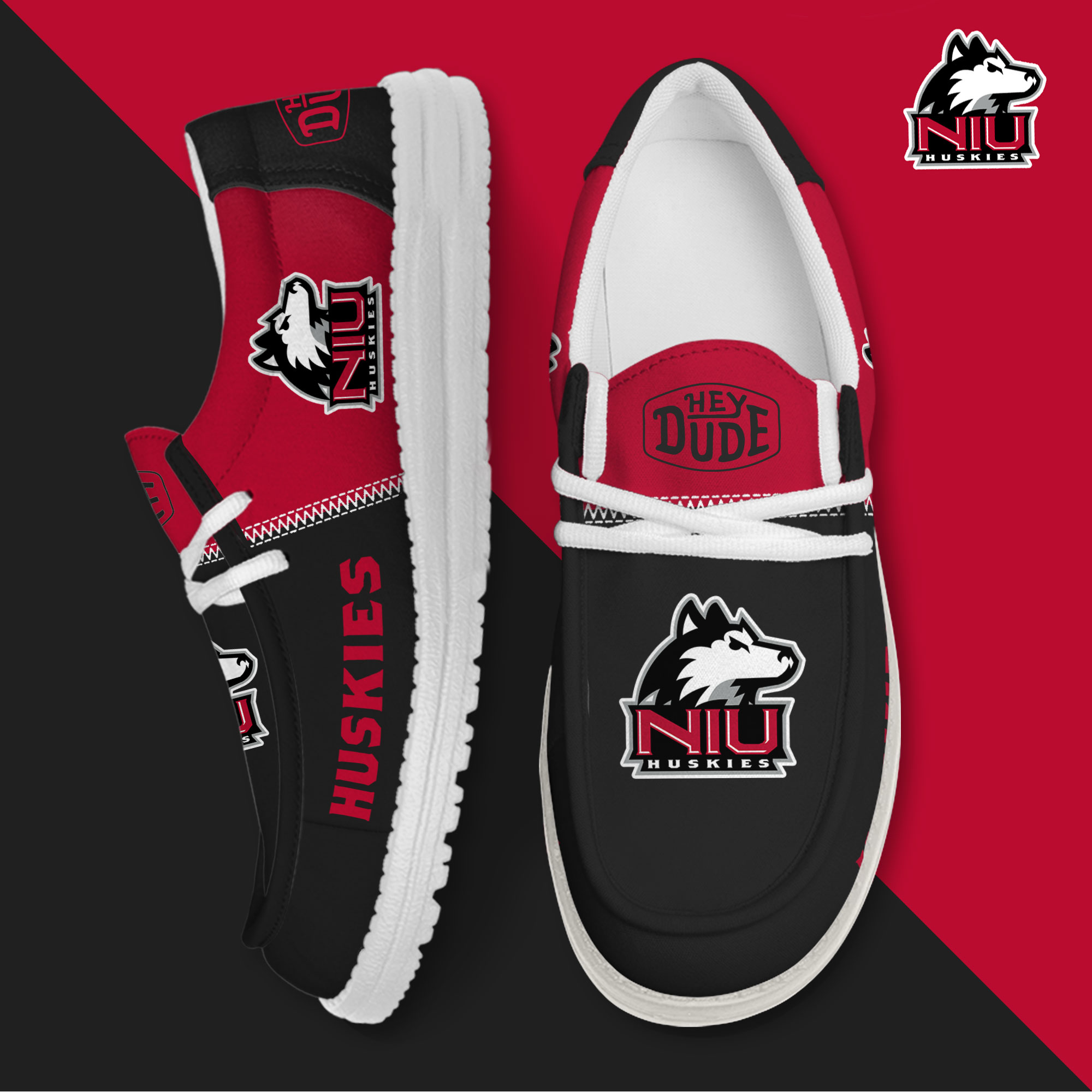 footwearelite northern illinois huskies custom name hey dude shoes htcws