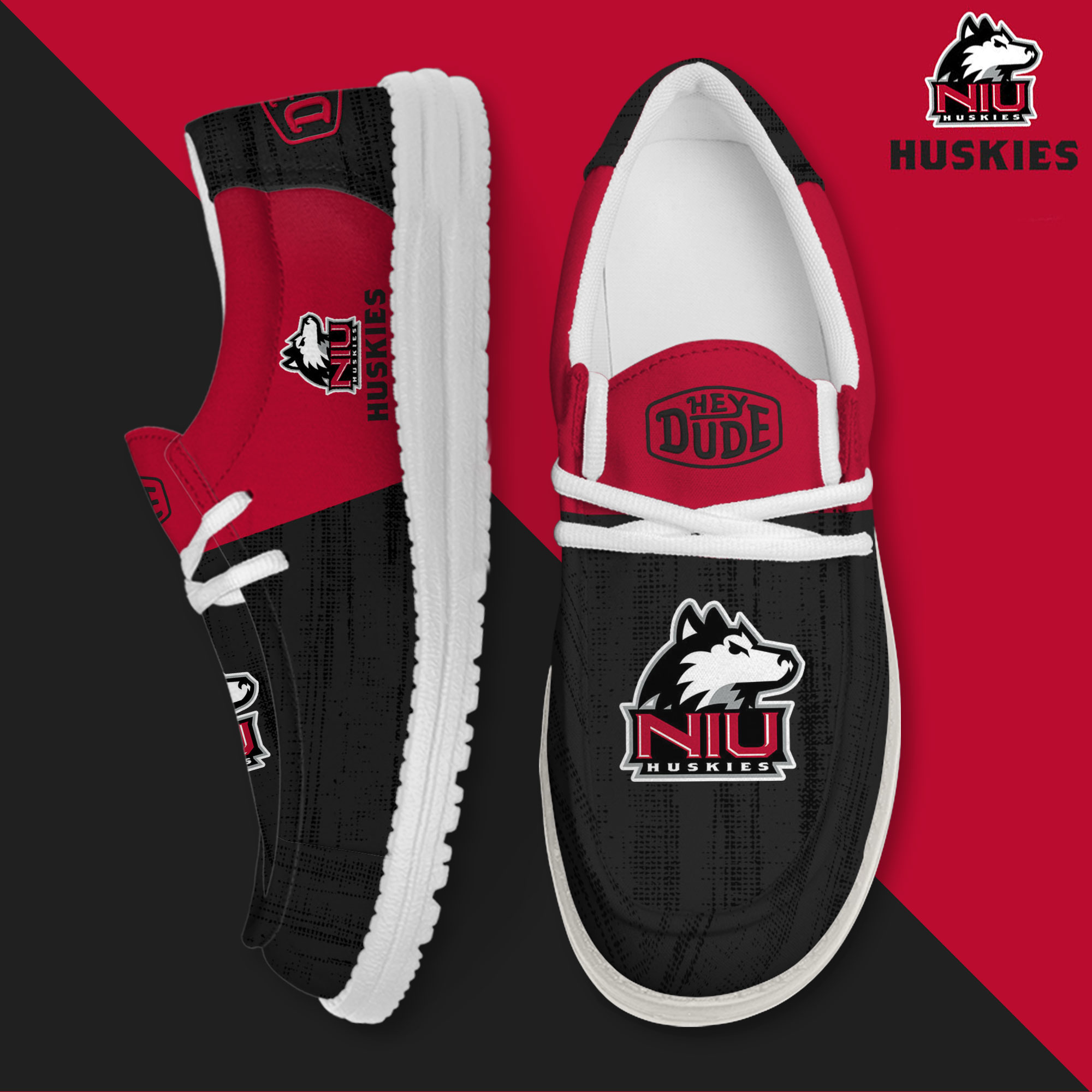 footwearelite northern illinois huskies custom name hey dude shoes lvlab