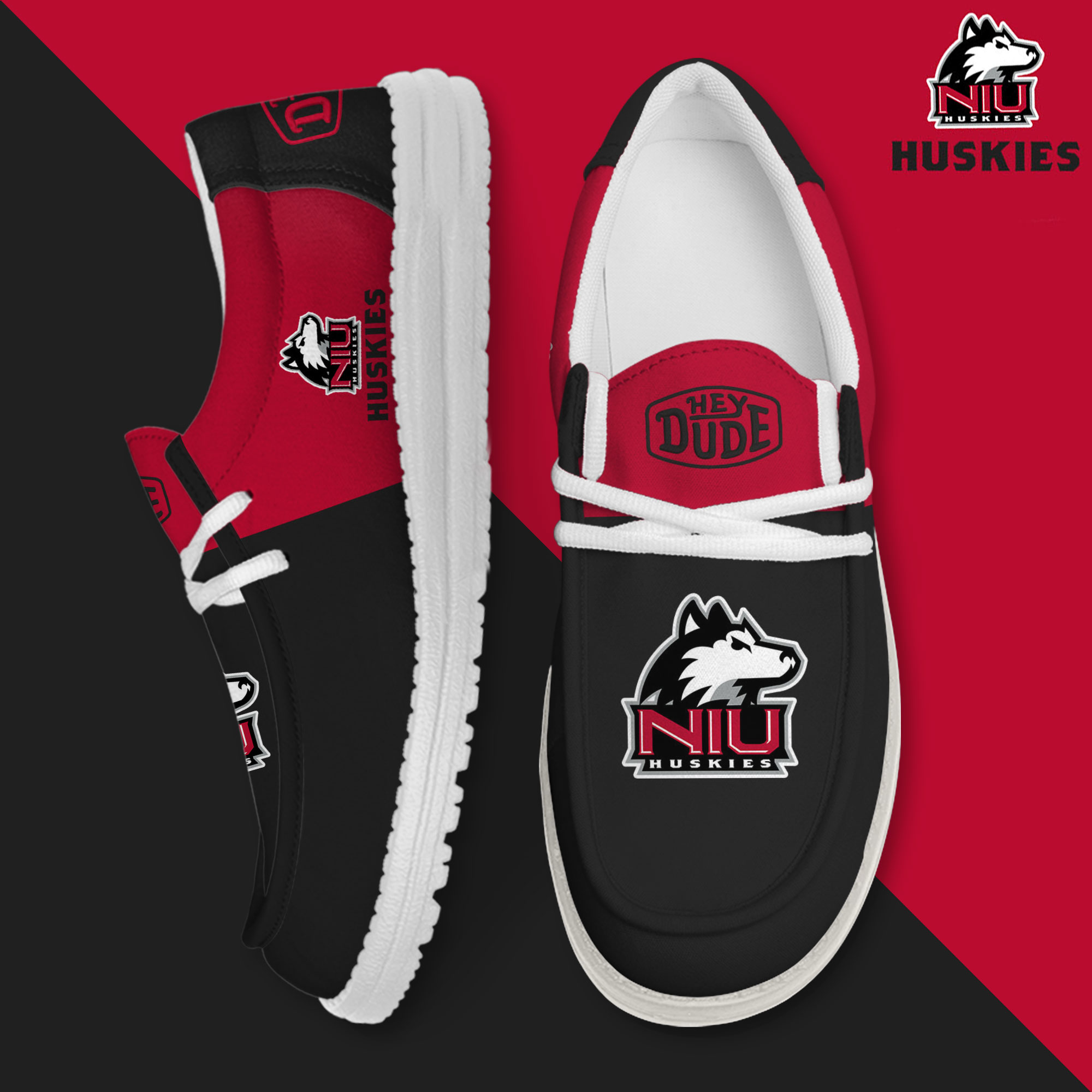 footwearelite northern illinois huskies custom name hey dude shoes n8kqn