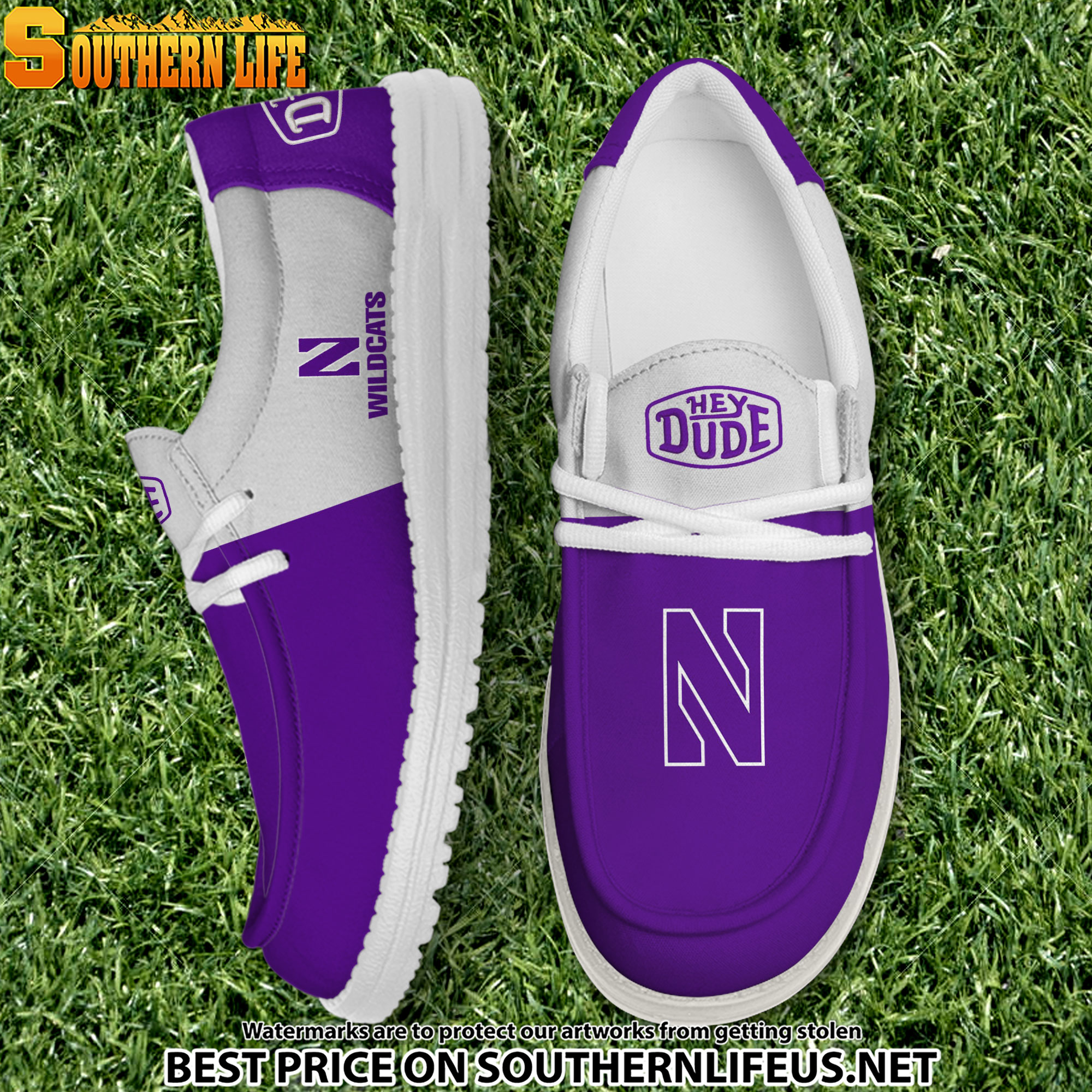 footwearelite northwestern wildcats custom name hey dude shoes oruts