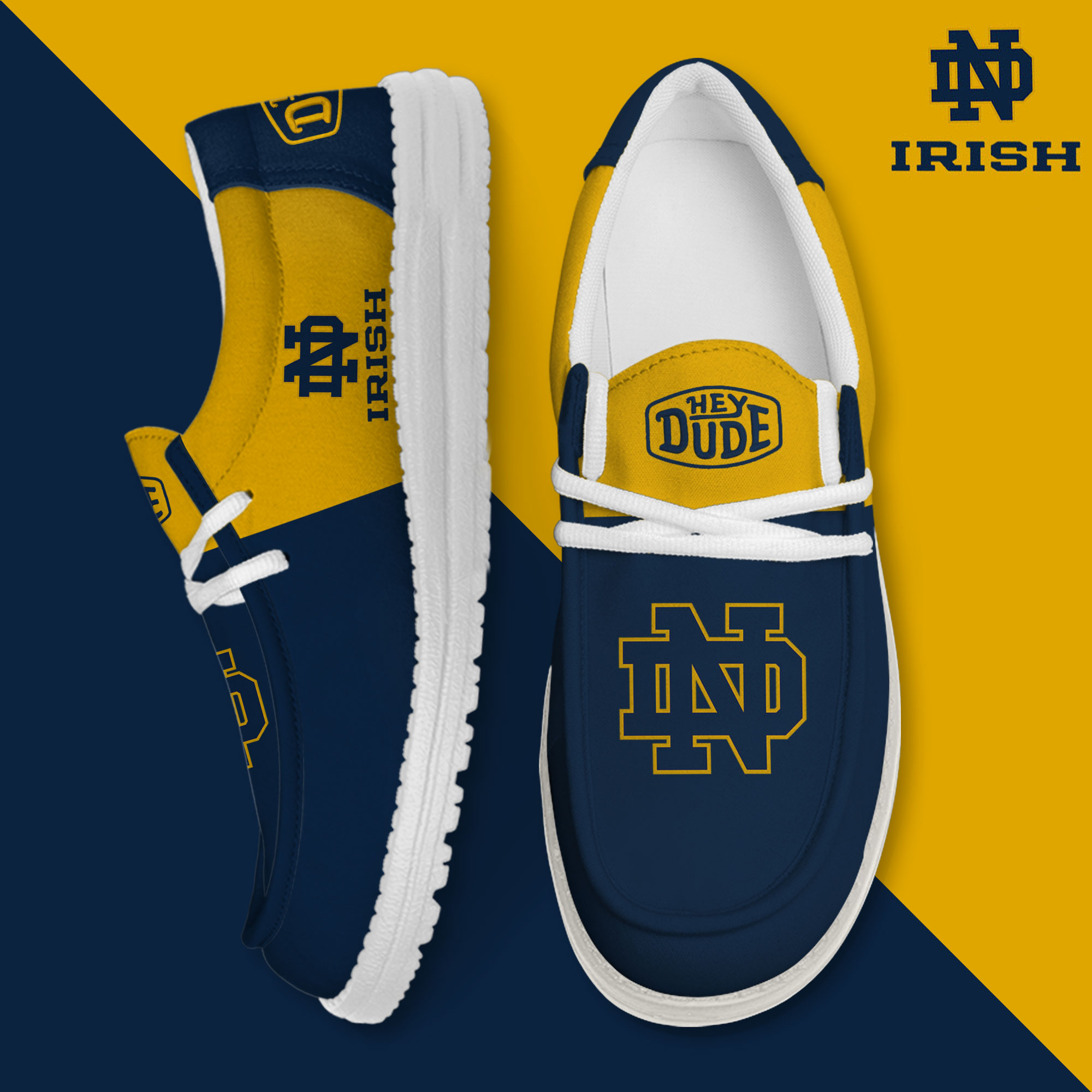 footwearelite notre dame fighting irish custom name hey dude shoes 46nar