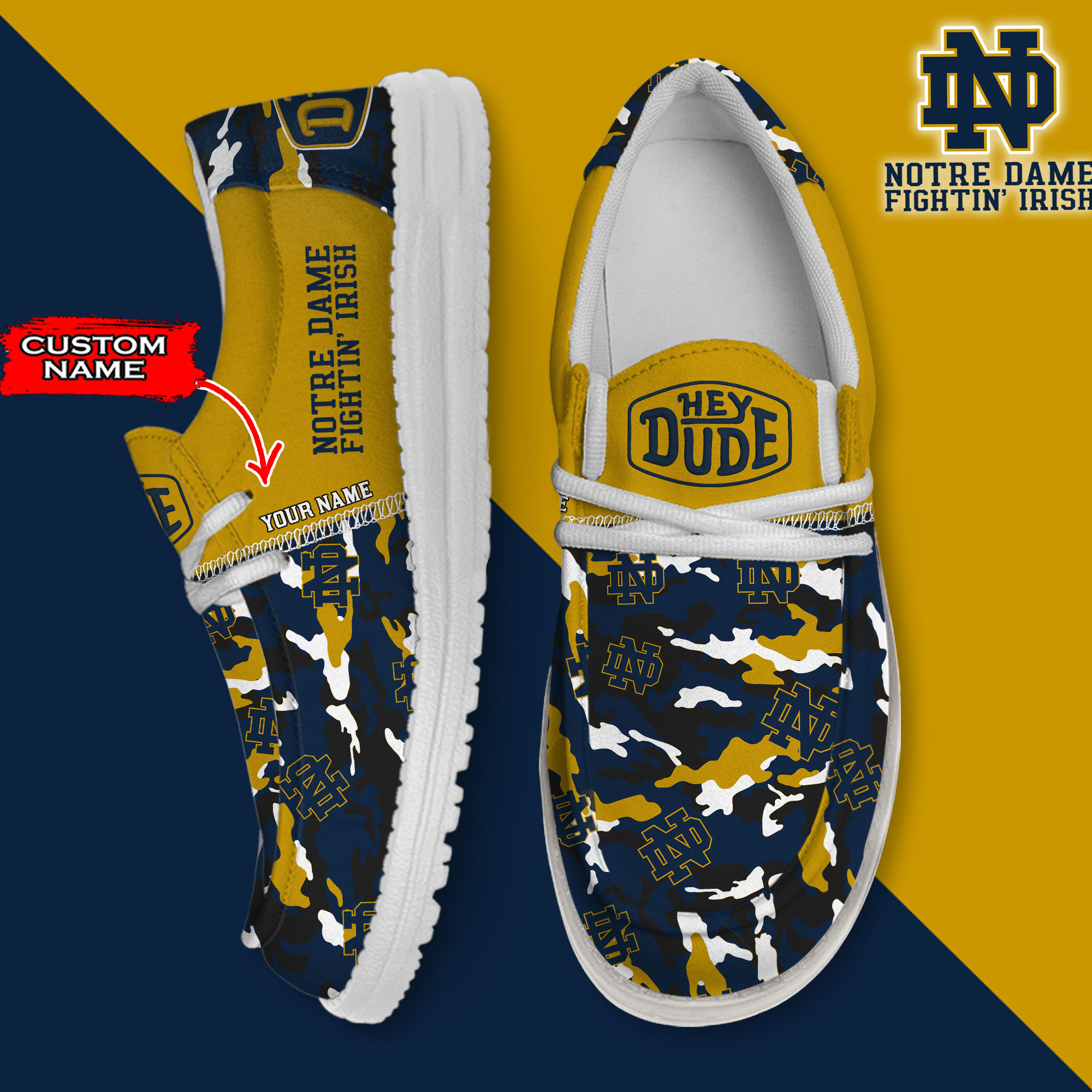 footwearelite notre dame fighting irish custom name hey dude shoes vxhnk