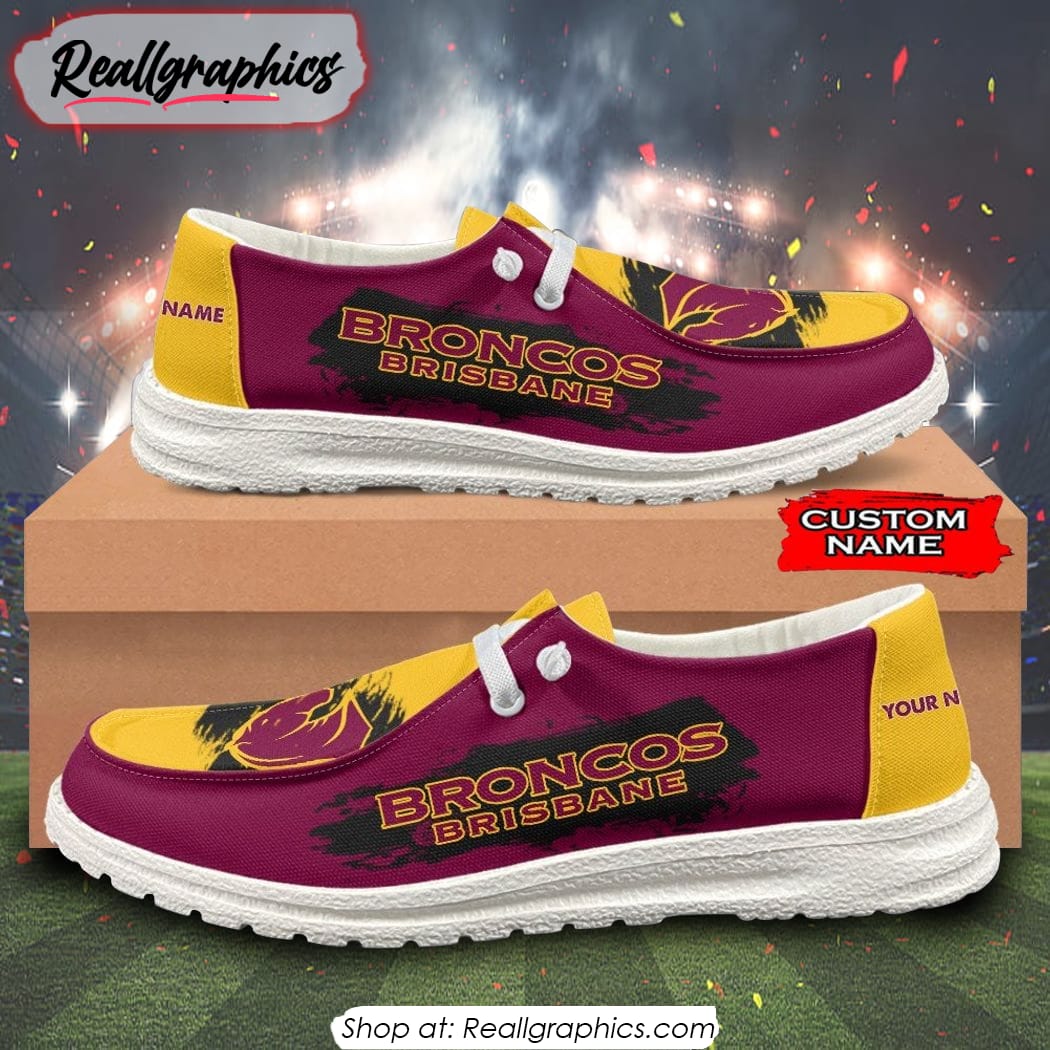 footwearelite nrl brisbane broncos custom name hey dude shoes xxget