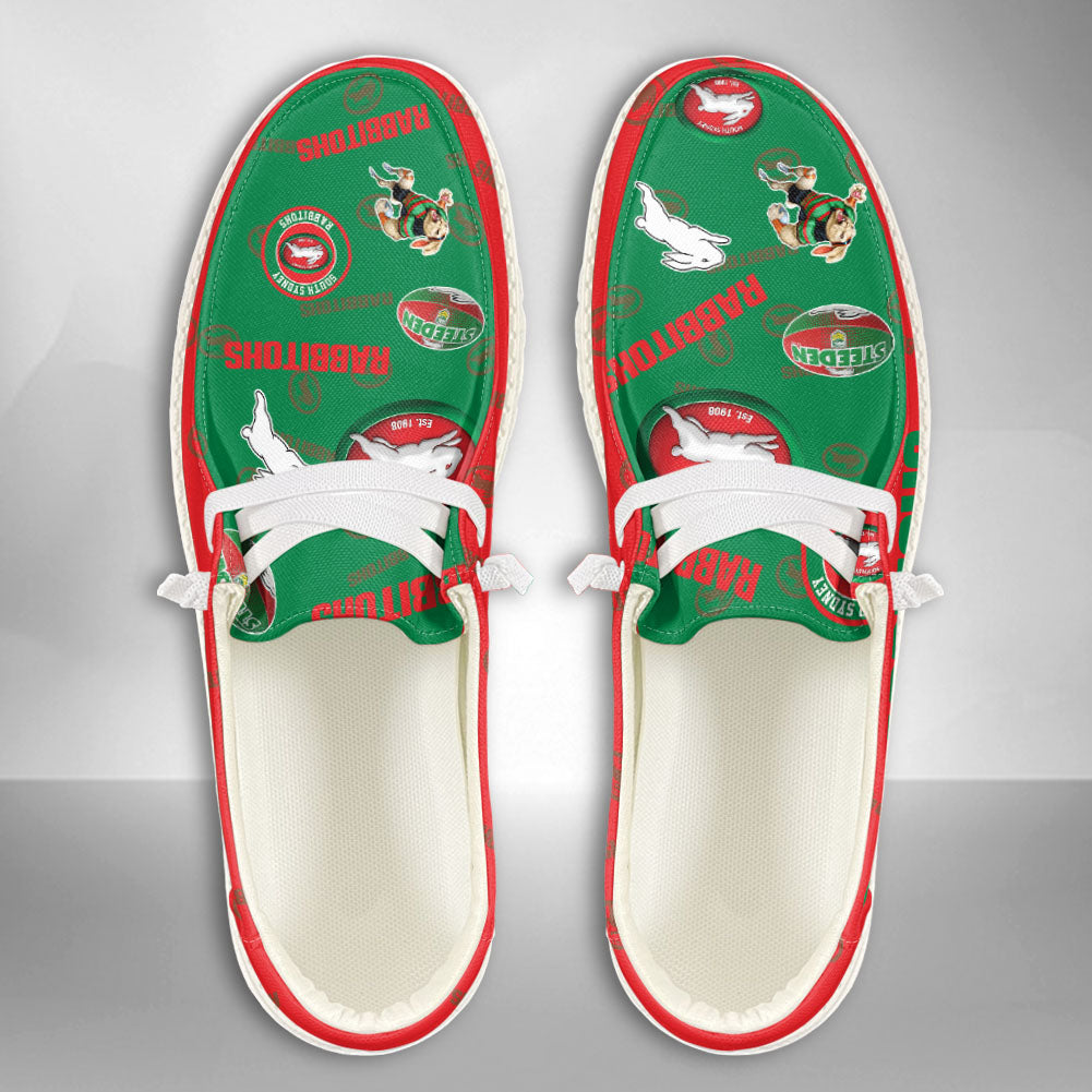 footwearelite nrl south sydney rabbitohs custom name hey dude shoes chv2x