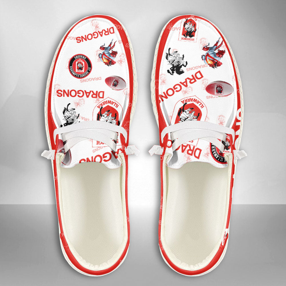 footwearelite nrl st george illawarra dragons custom name hey dude shoes j2ugp