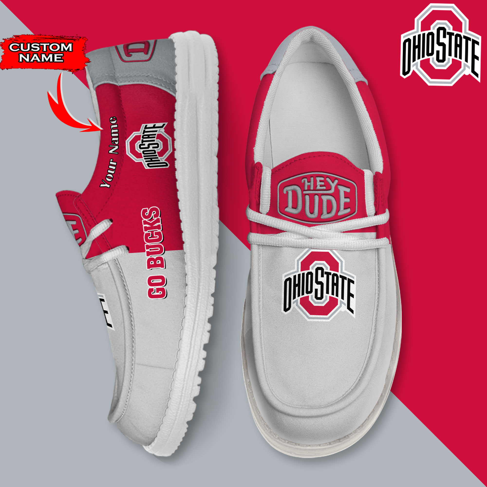 footwearelite ohio state buckeyes custom name hey dude shoes bpjkd