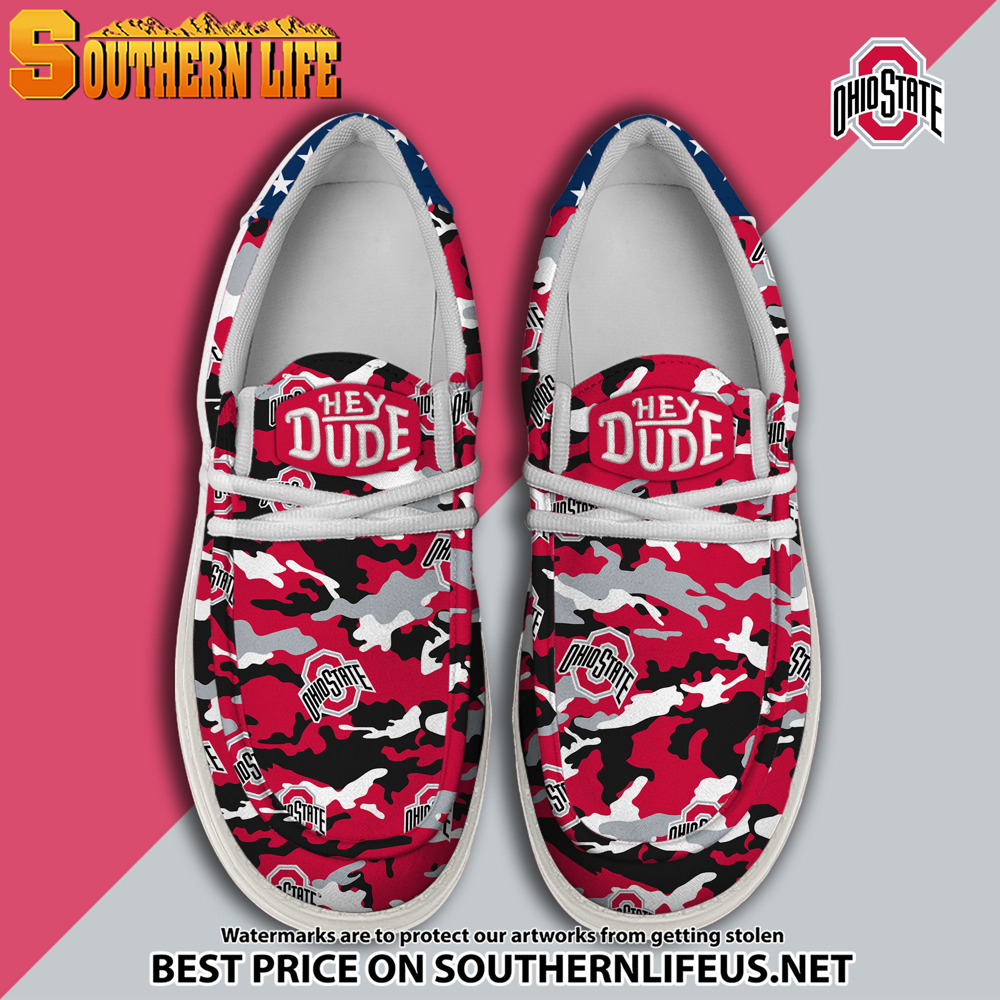 footwearelite ohio state buckeyes custom name hey dude shoes fcs4g