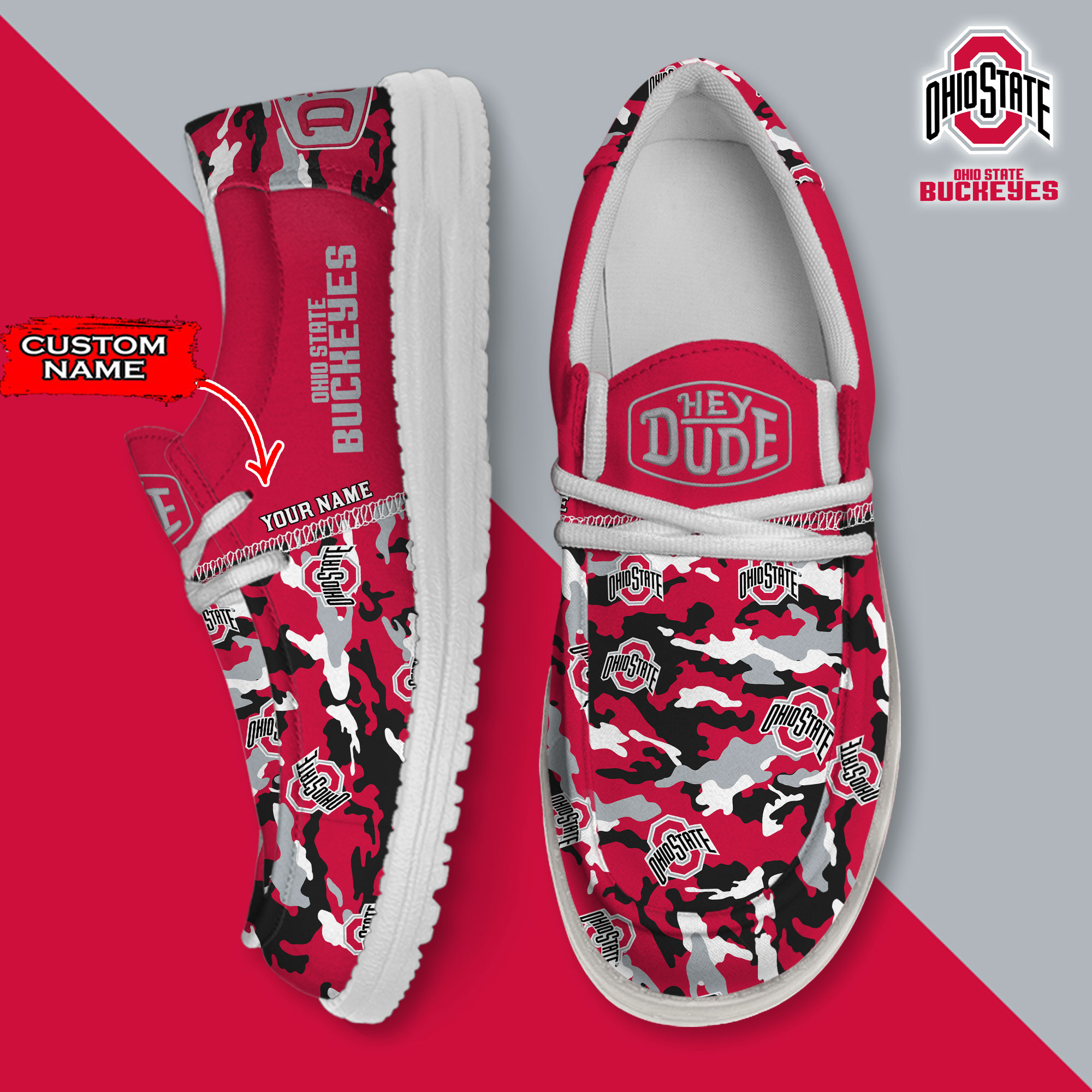 footwearelite ohio state buckeyes custom name hey dude shoes of8fu