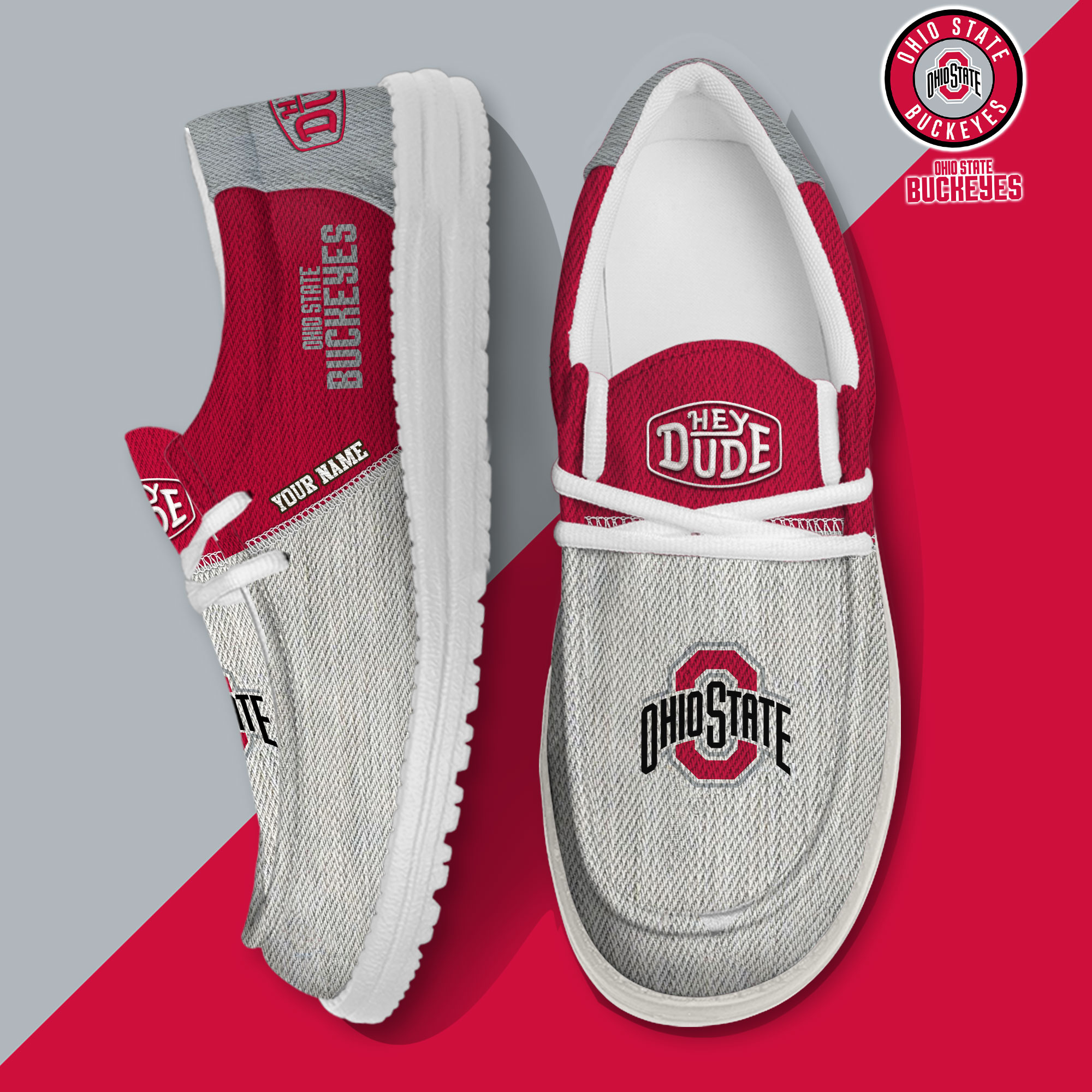 footwearelite ohio state buckeyes custom name hey dude shoes vevcg